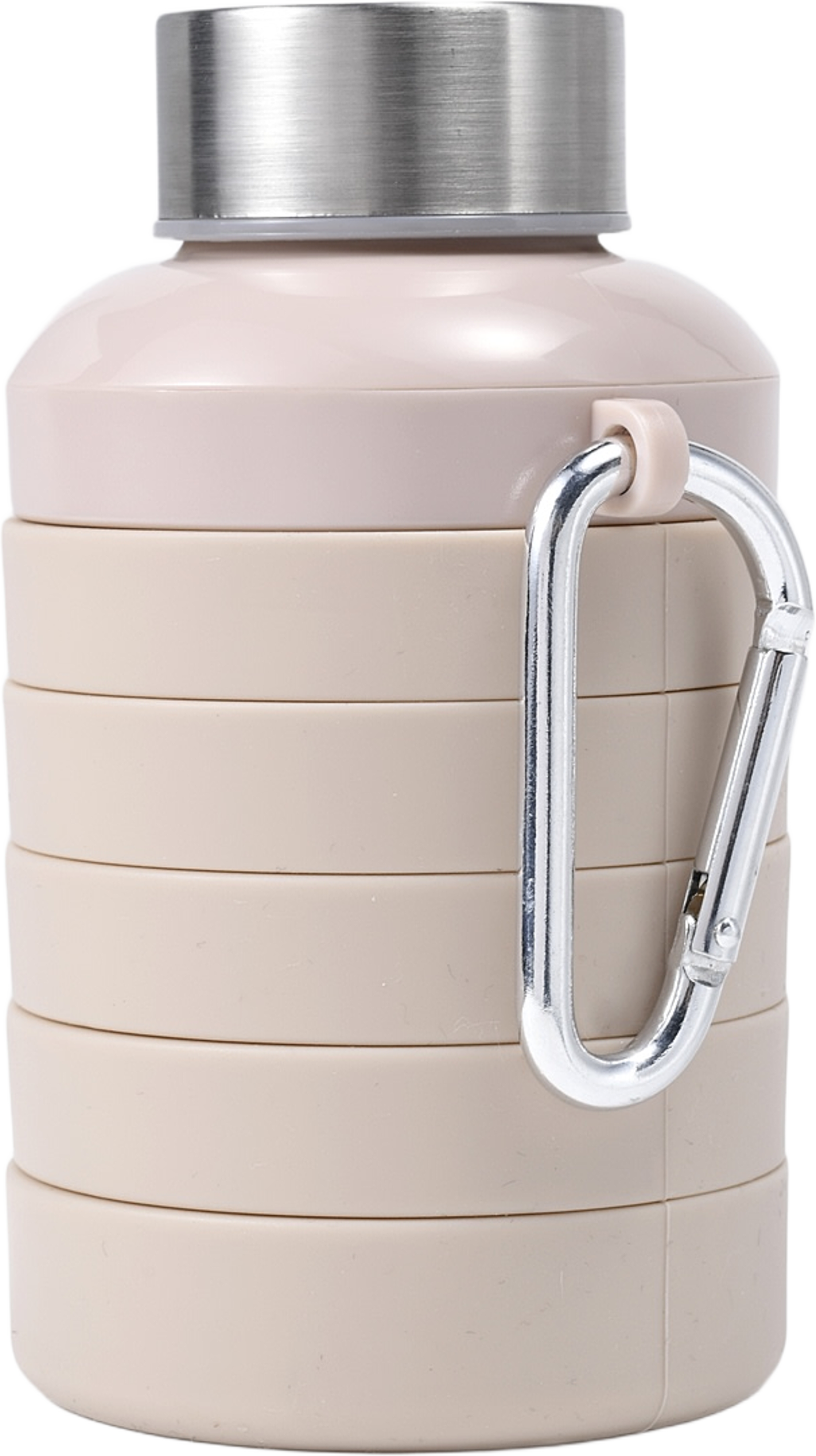 Hopfällbar flaska i silikon 500 ml, från Åhléns Home, i färgen Beige. Klicka för att öppna bilden i stort format