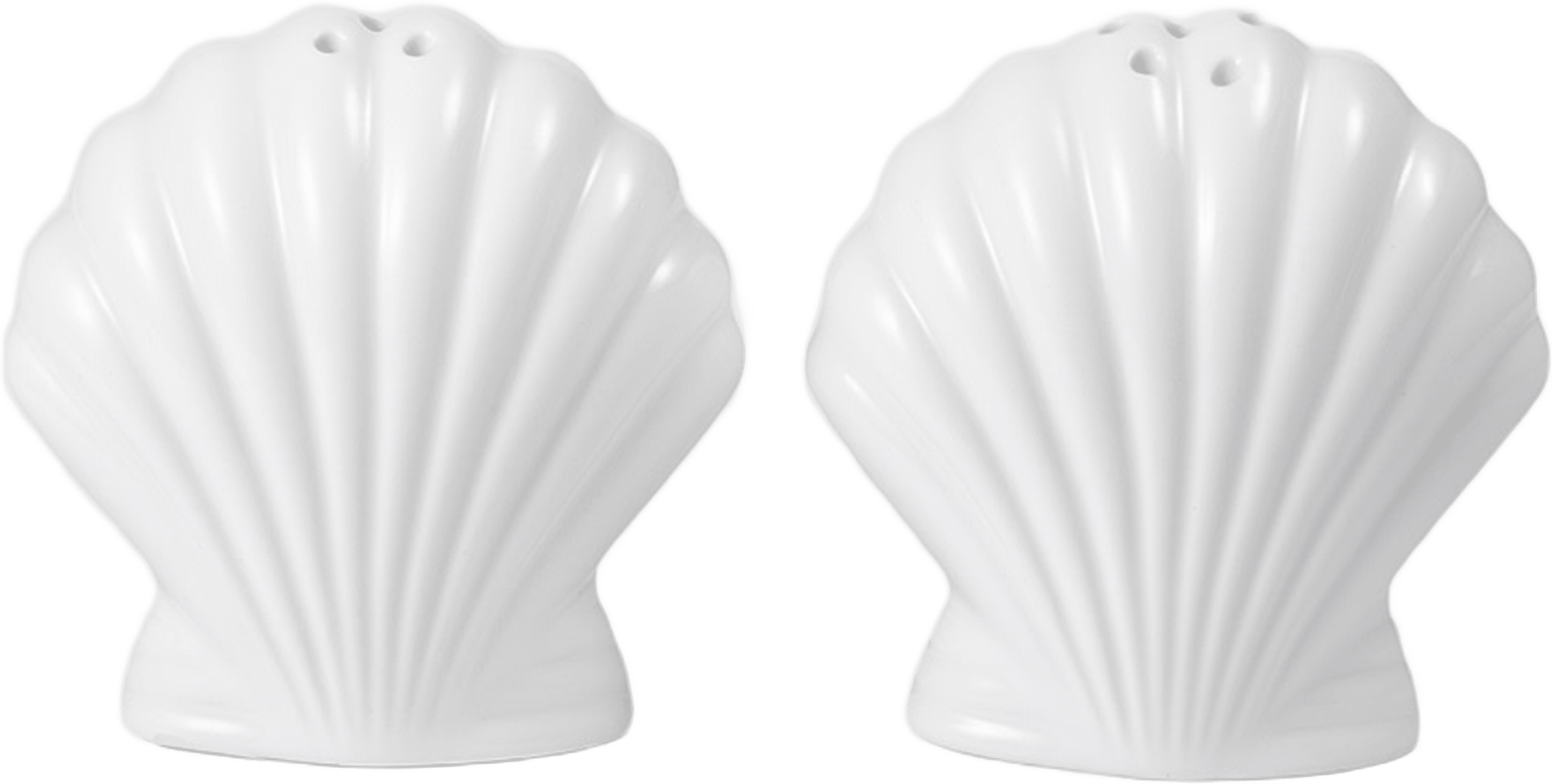 Salt- och pepparkar SHELL, från Åhléns Home, i färgen White. Klicka för att öppna bilden i stort format