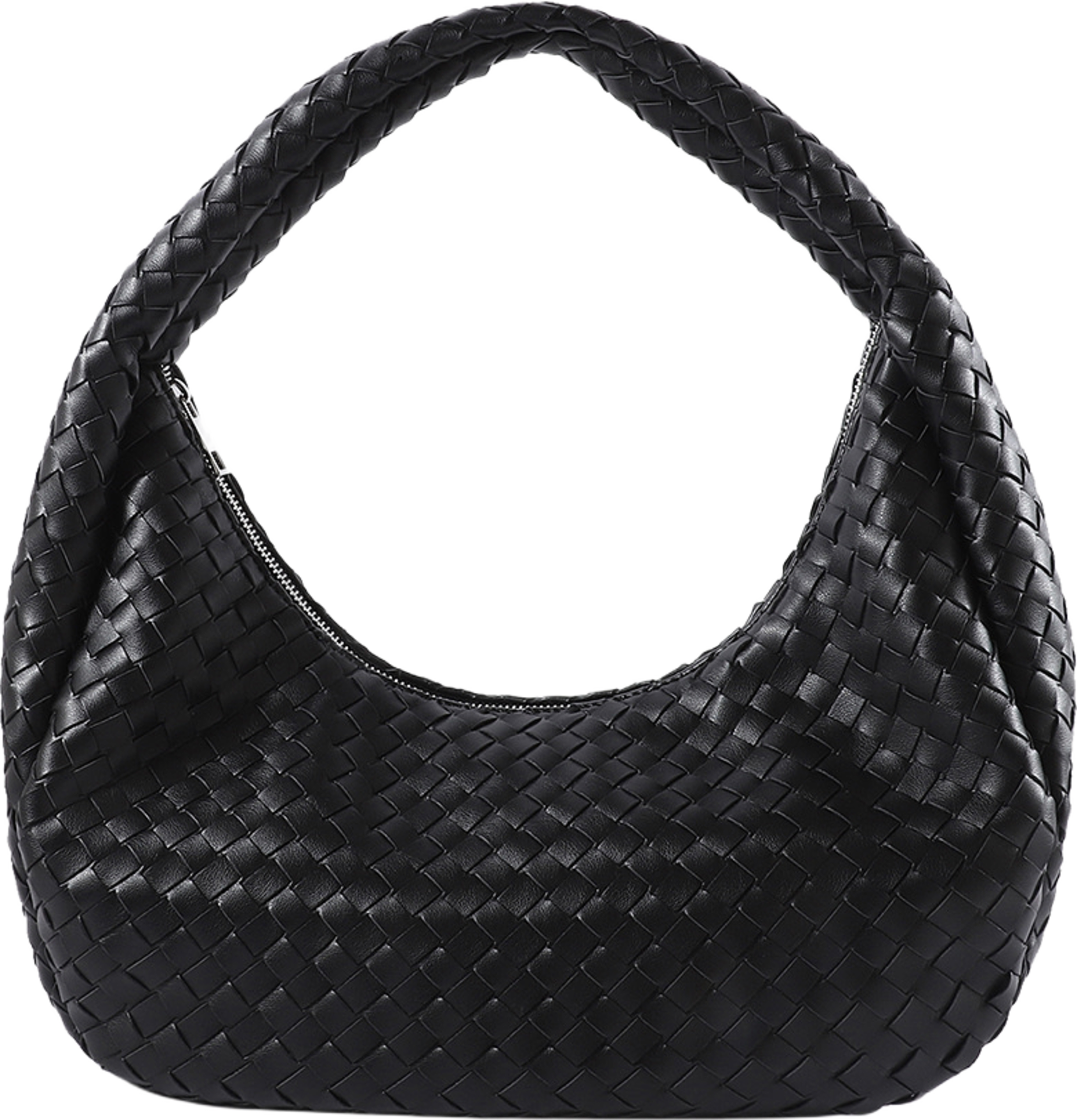 Flätad axelväska EMMA, från Carin Wester, i färgen Black. Klicka för att öppna bilden i stort format