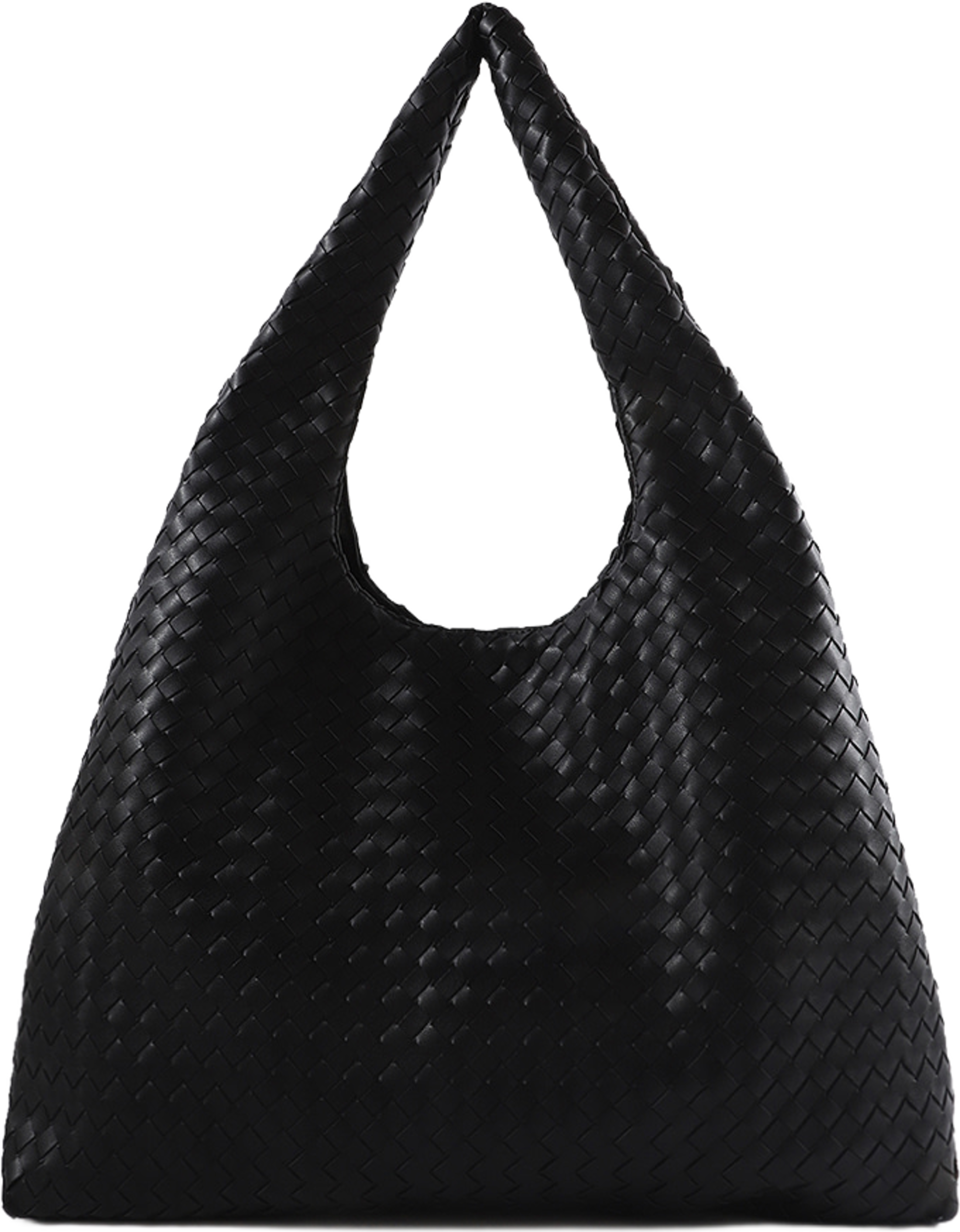 Stor flätad axelväska EMMA, från Carin Wester, i färgen Black. Klicka för att öppna bilden i stort format