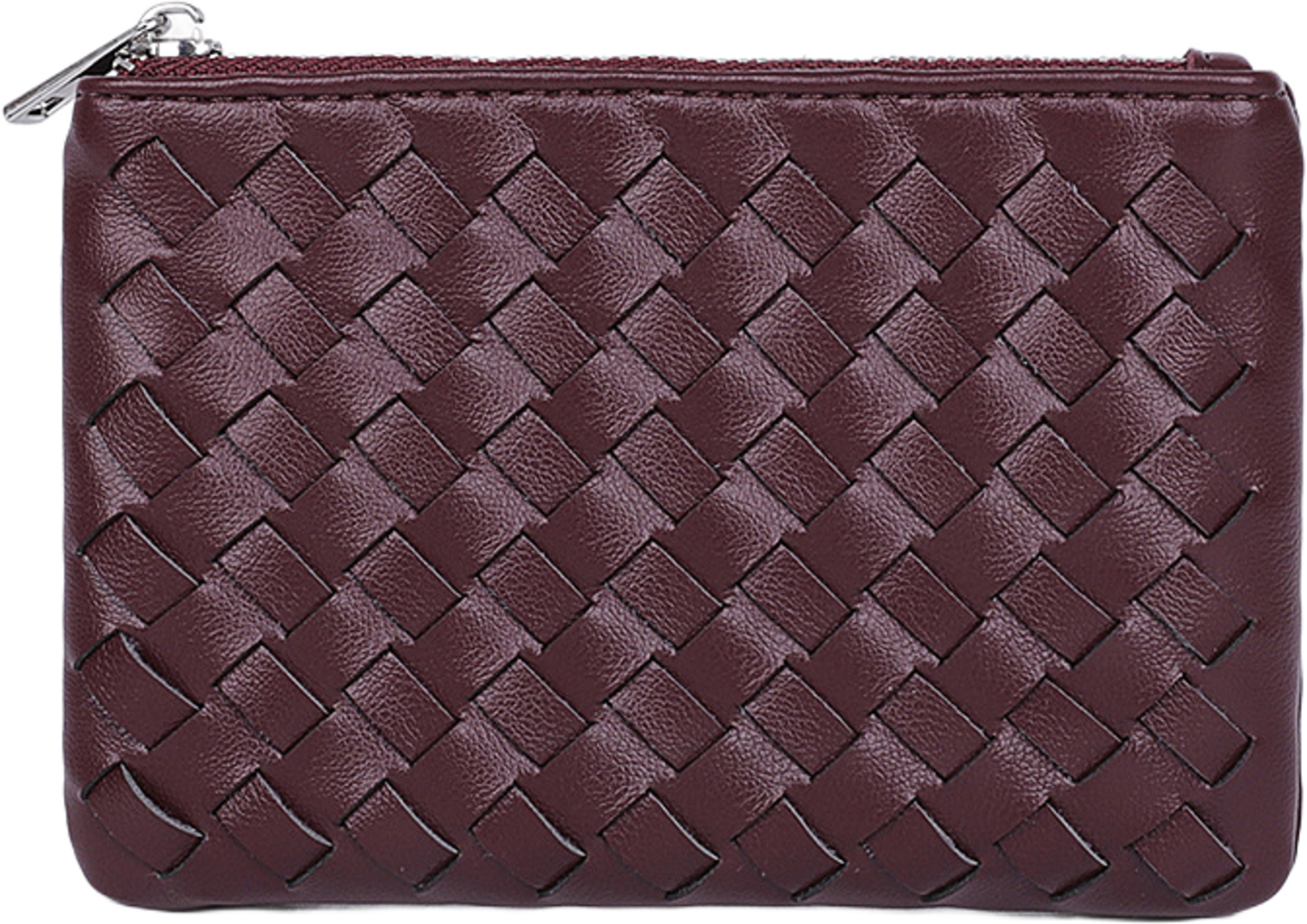 Flätad plånbok EMMA, från Carin Wester, i färgen Burgundy. Klicka för att öppna bilden i stort format