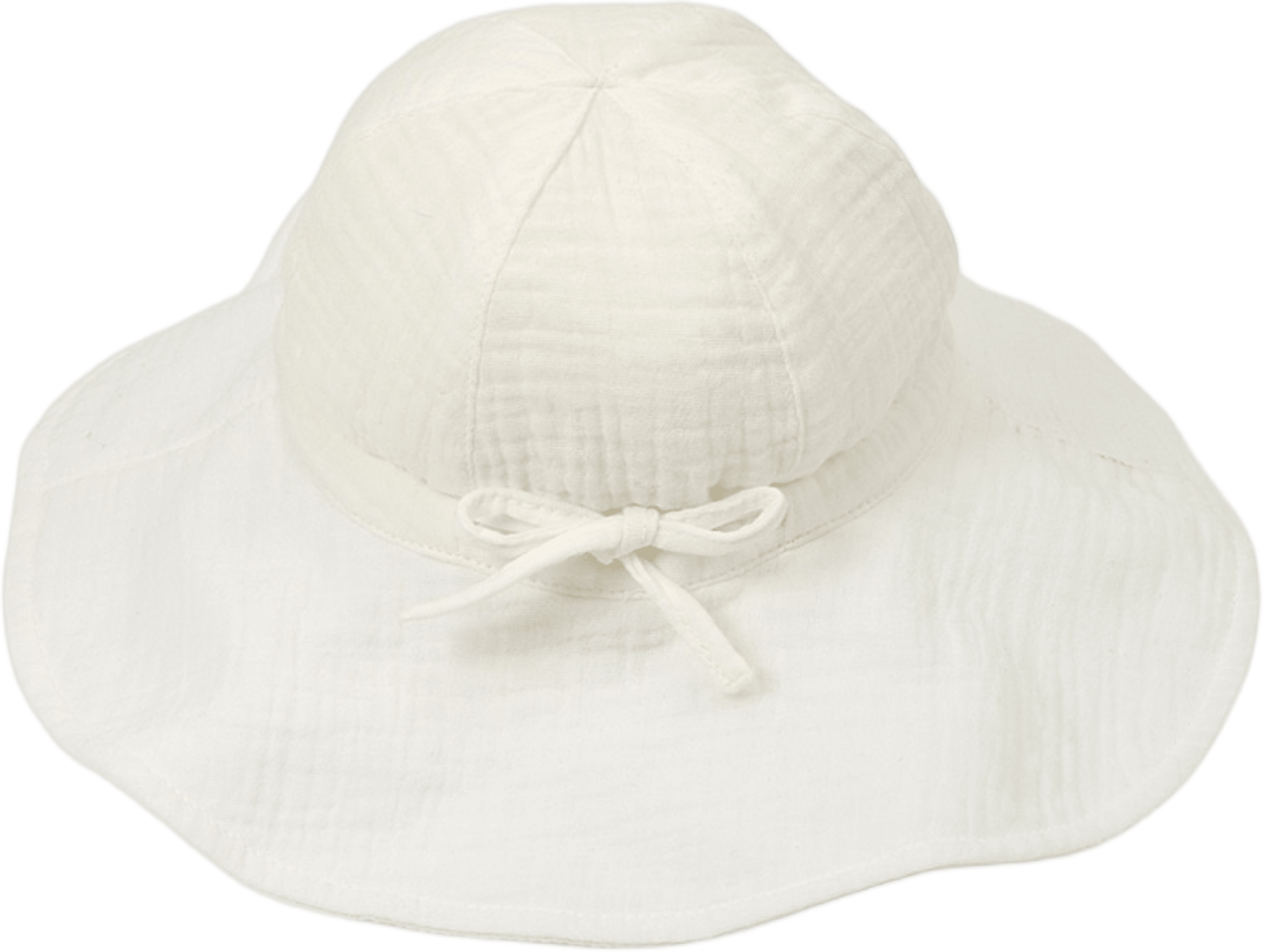 Solhatt i krinklad bomull FRED, från RIKIKI, i färgen Off White. Klicka för att öppna bilden i stort format