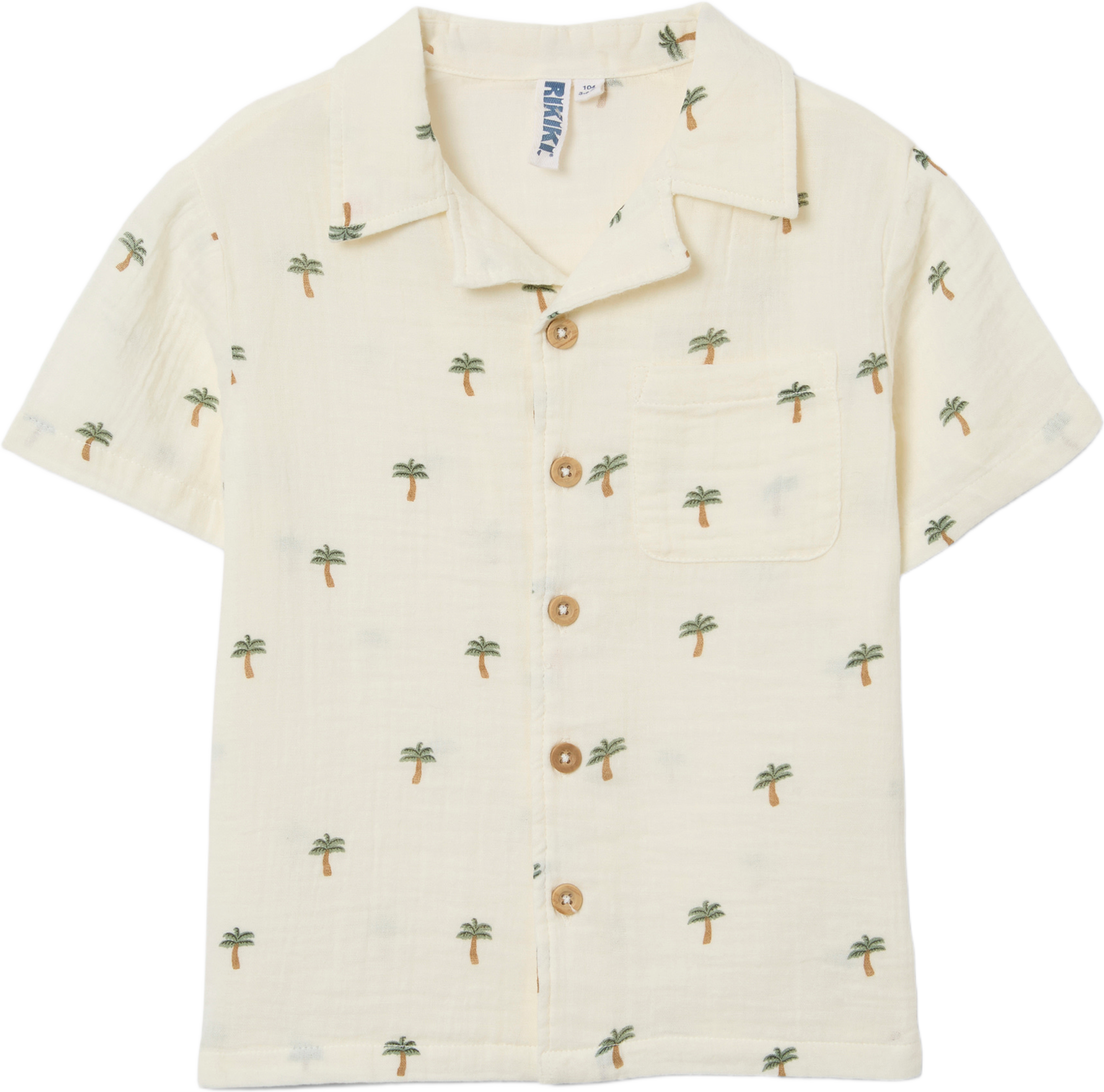 Krinklad skjorta IVY, från RIKIKI, i färgen Palm. Klicka för att öppna bilden i stort format