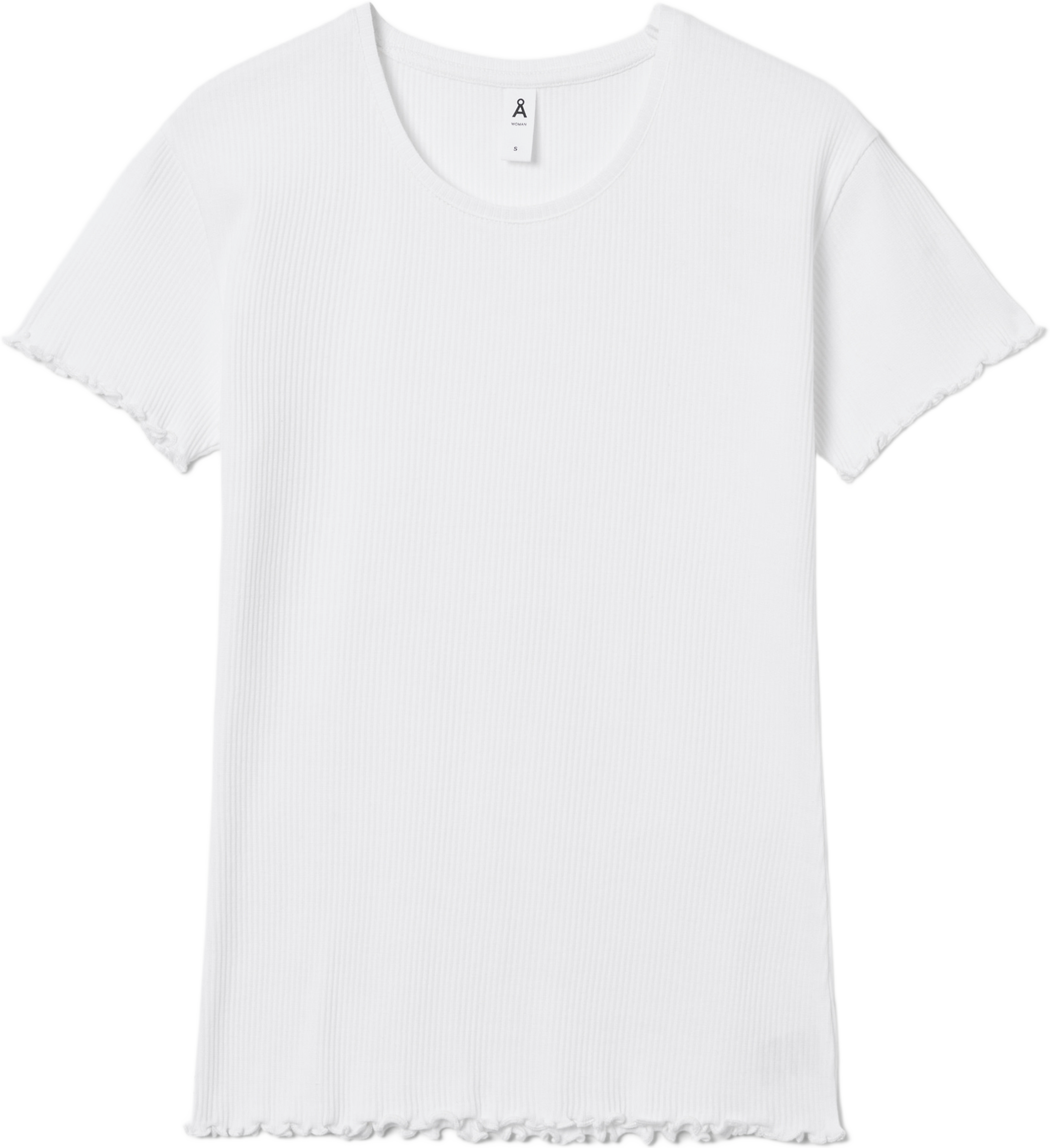 Ribbad t-shirt LYKA, från Å WOMAN, i färgen White. Klicka för att öppna bilden i stort format
