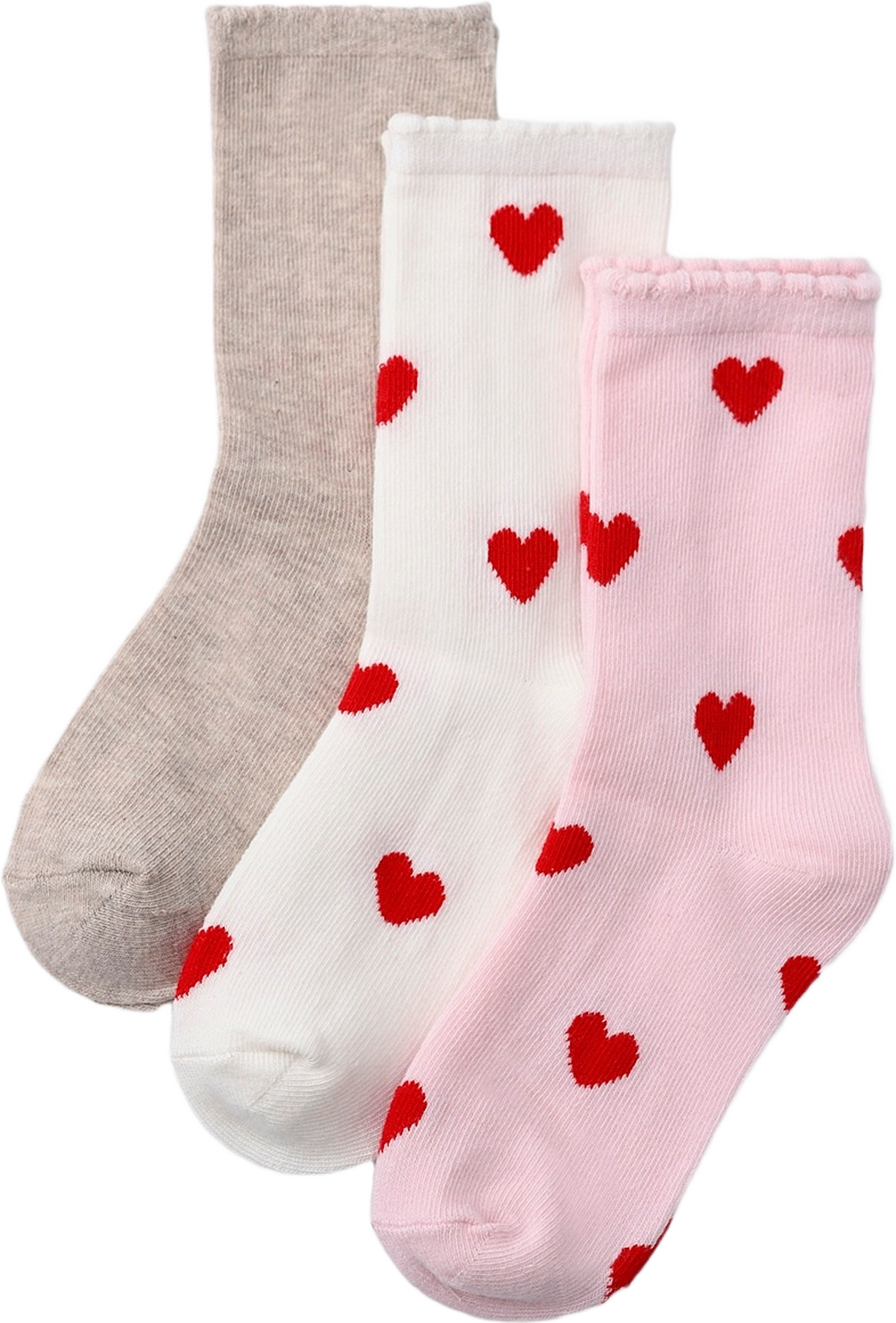 Hjärtmönstrade strumpor, 3-pack, från Å KIDS, i färgen Red. Klicka för att öppna bilden i stort format