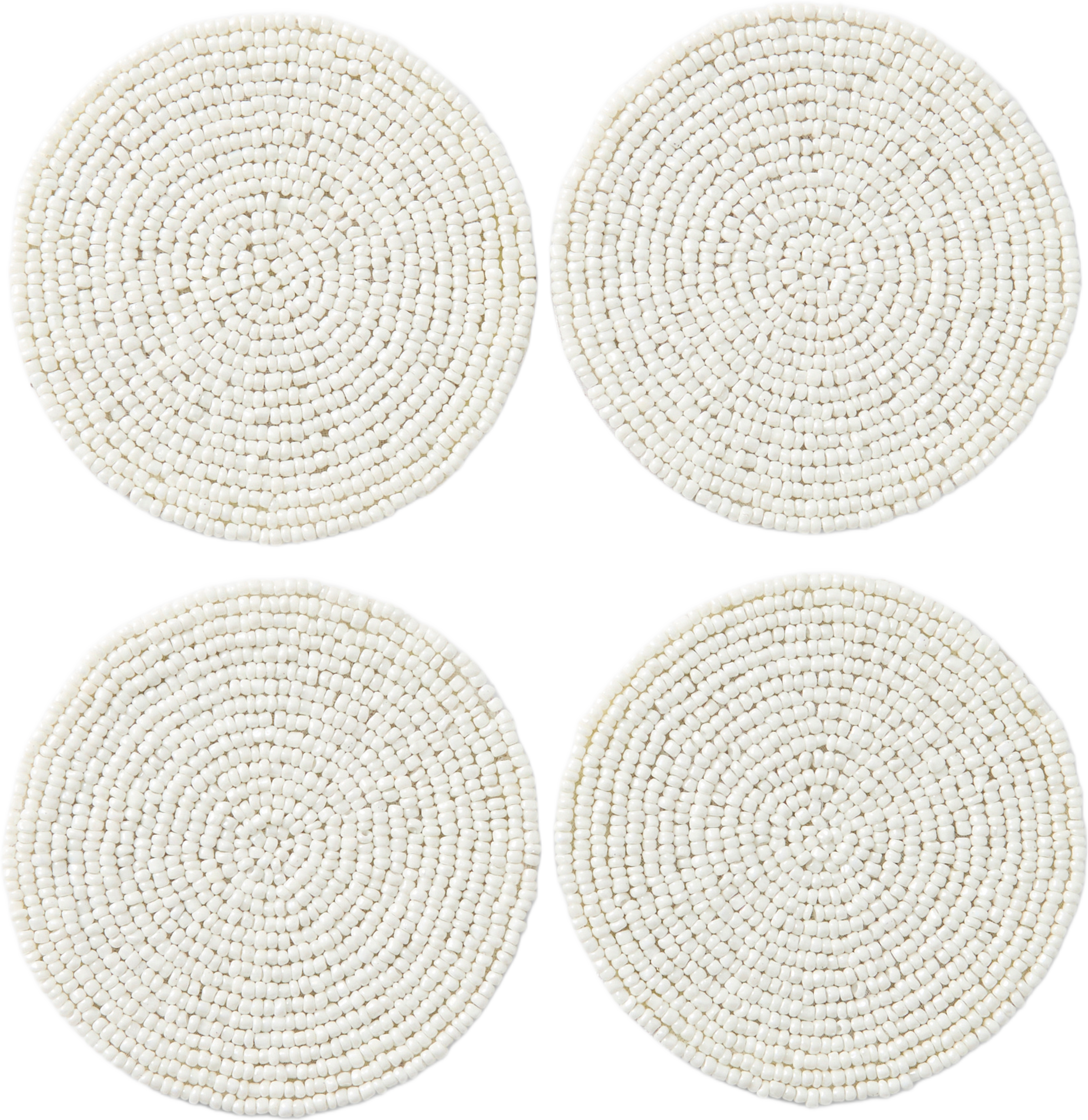 Glasunderlägg BEADS, 4-pack, från Åhléns Home, i färgen White. Klicka för att öppna bilden i stort format