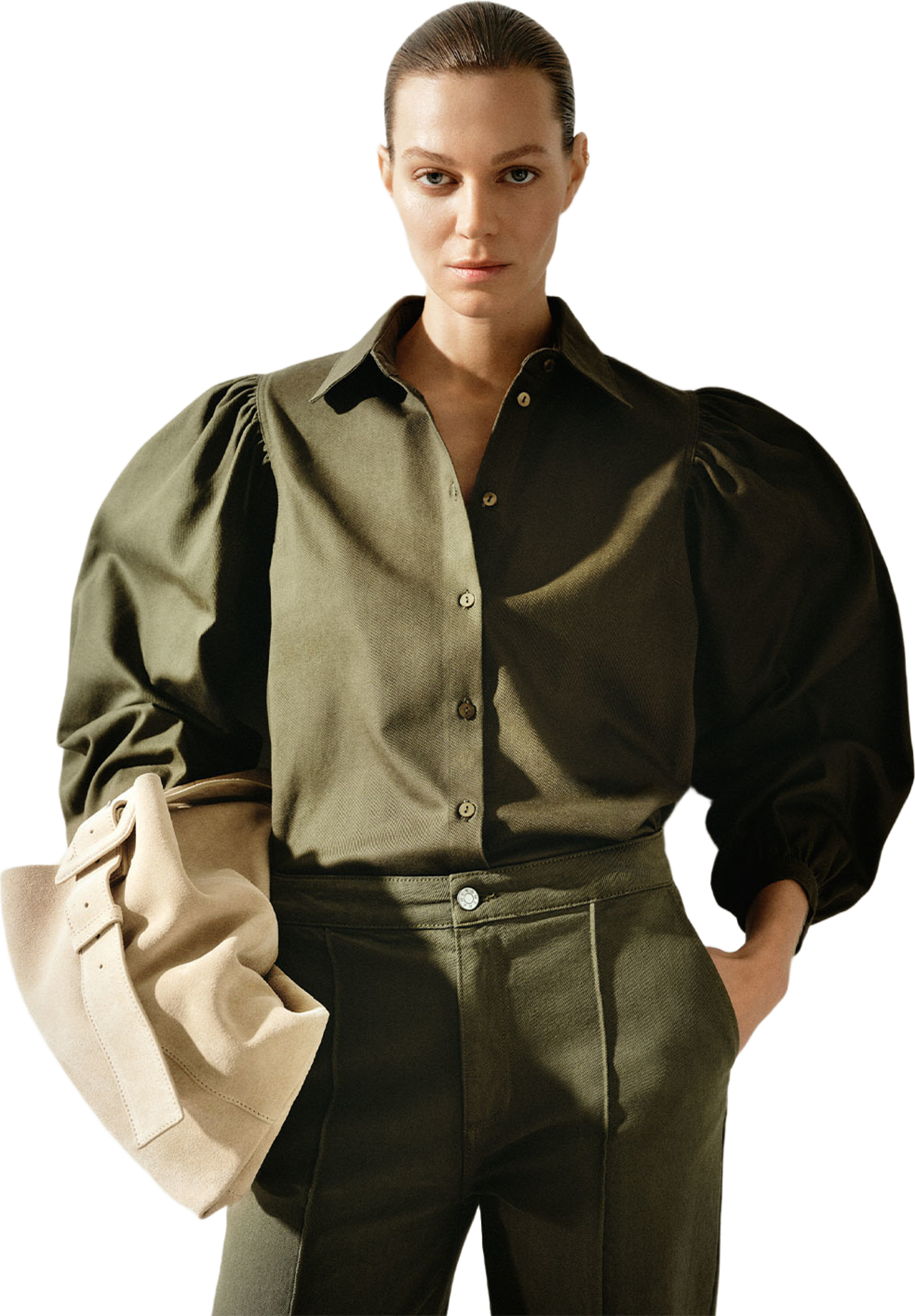 Twillblus HALO, från Wera, i färgen Khaki. Klicka för att öppna bilden i stort format