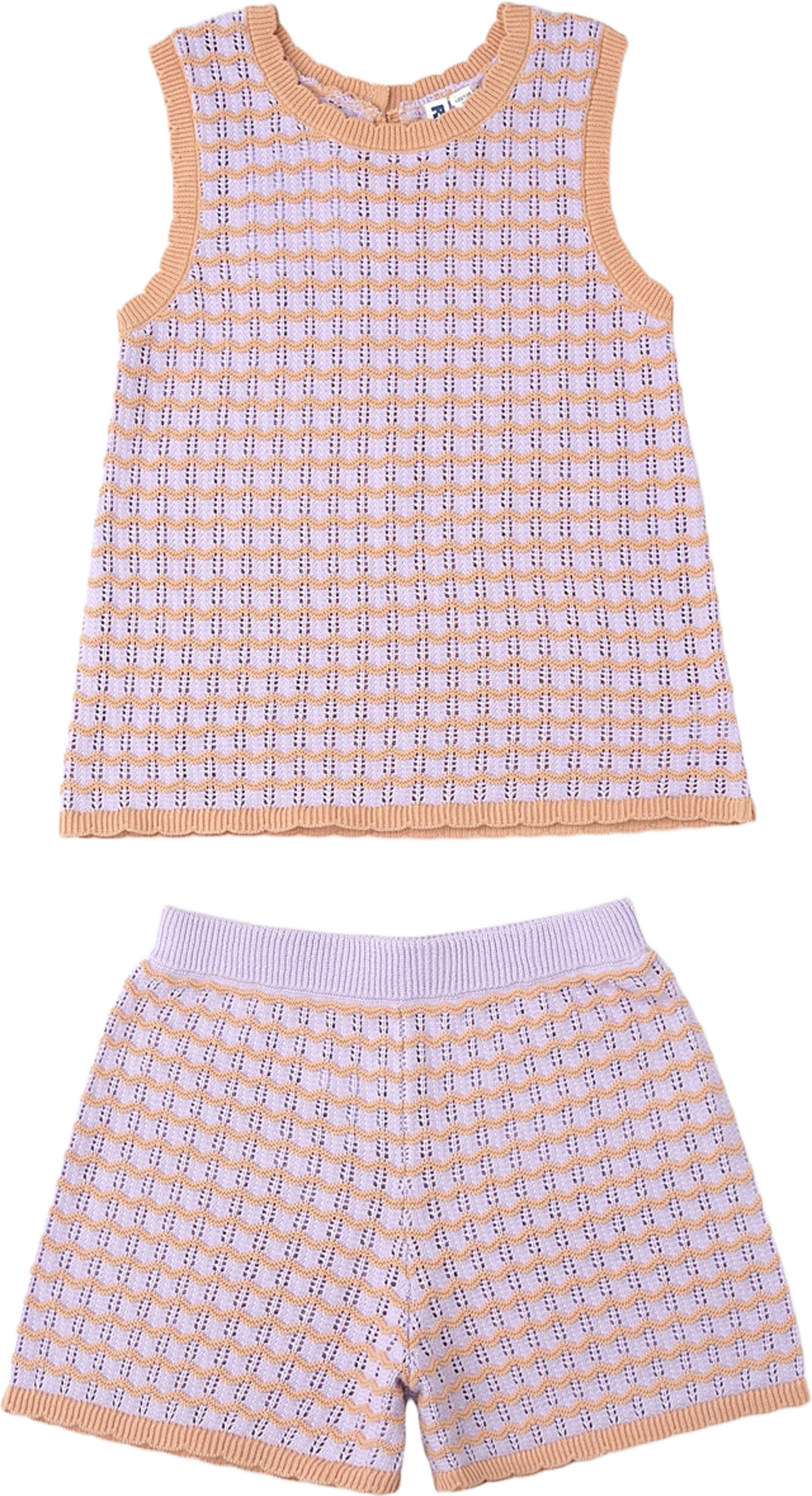 Virkat set LAILA, från RIKIKI, i färgen Stripe. Klicka för att öppna bilden i stort format