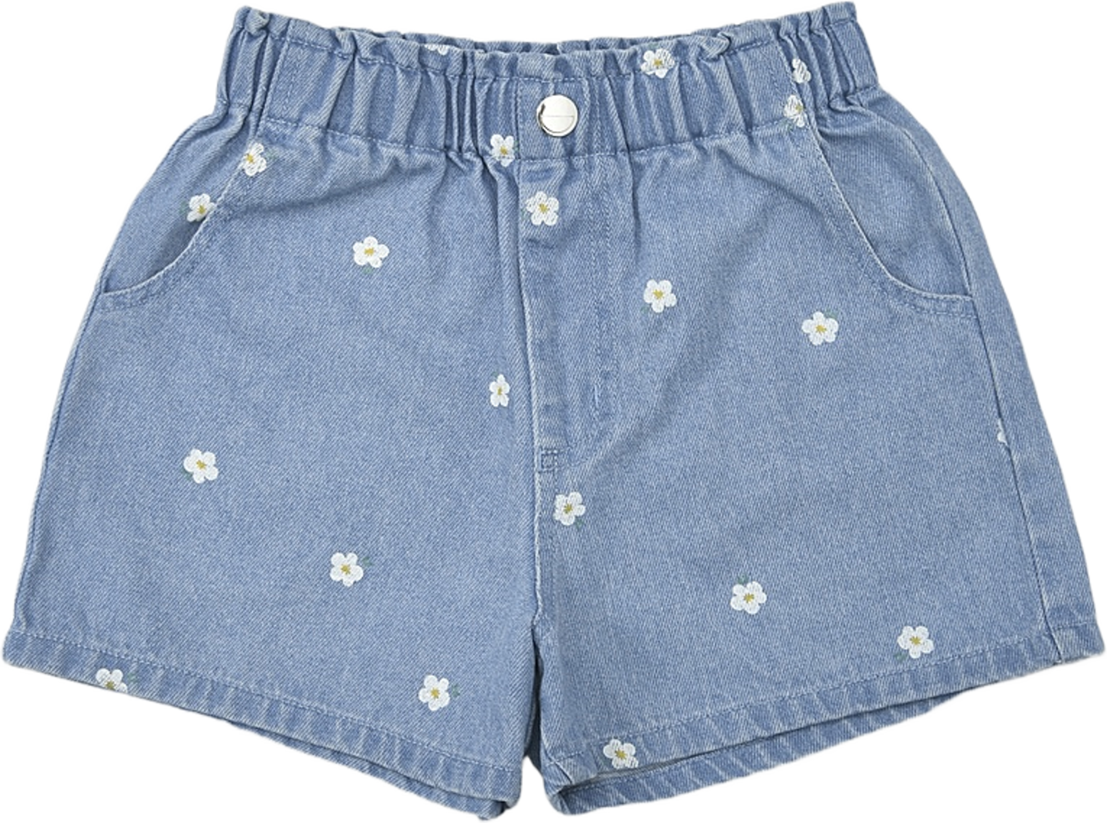Denimshorts BRITTA, från RIKIKI, i färgen Flower. Klicka för att öppna bilden i stort format