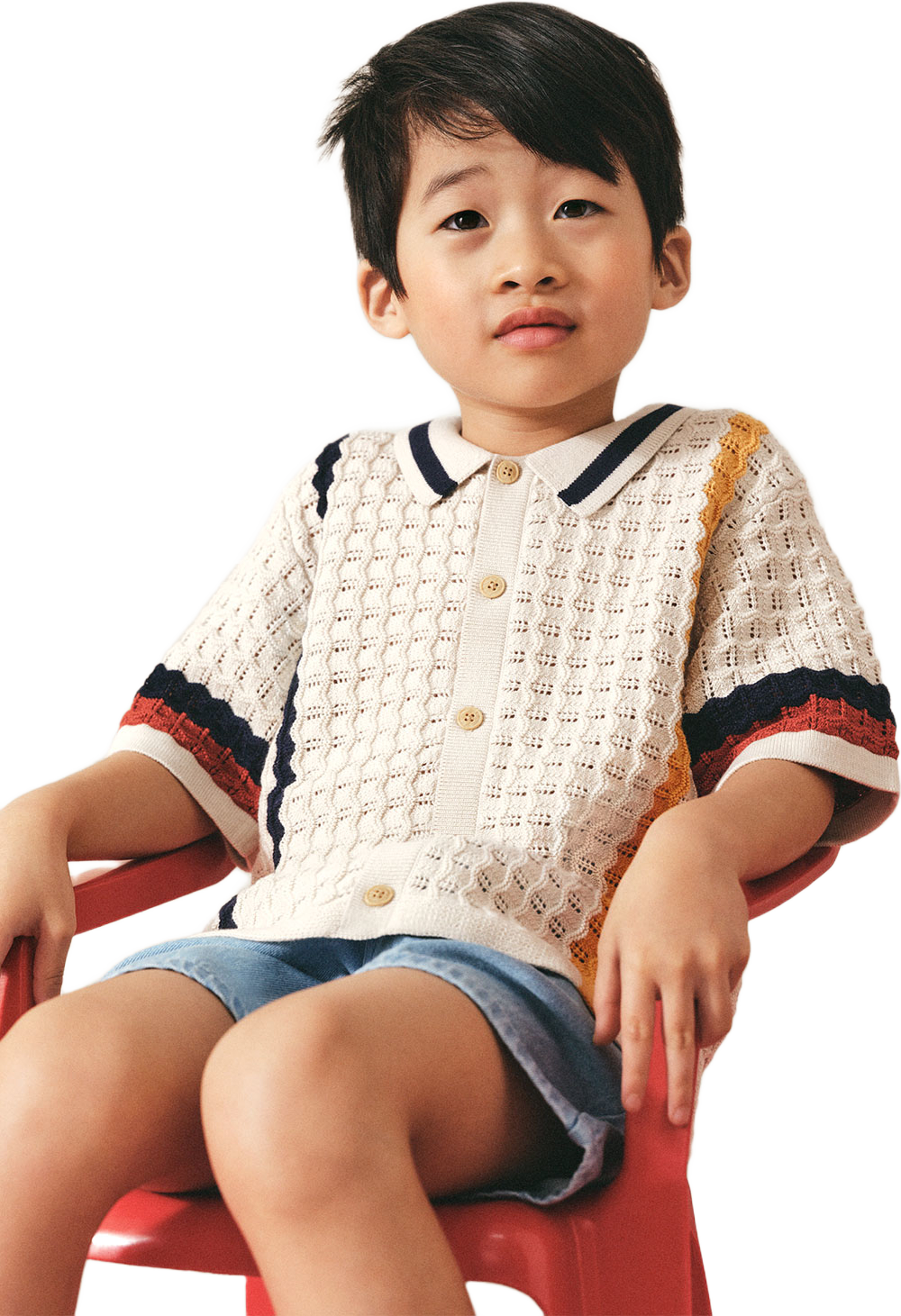 Virkad skjorta ELIAN, från RIKIKI, i färgen Stripe. Klicka för att öppna bilden i stort format