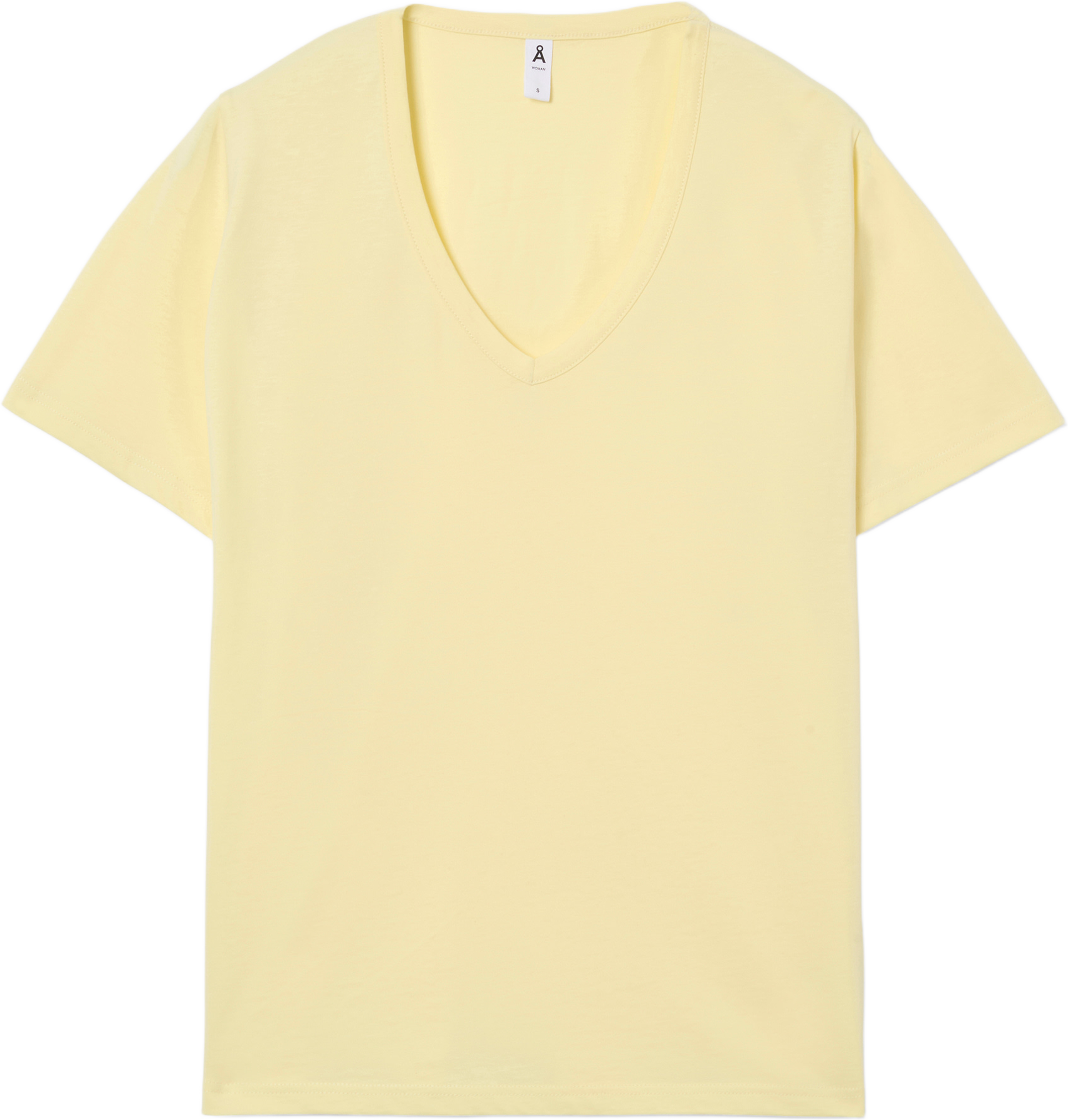 V-ringad t-shirt NINA, från Å WOMAN, i färgen Yellow. Klicka för att öppna bilden i stort format