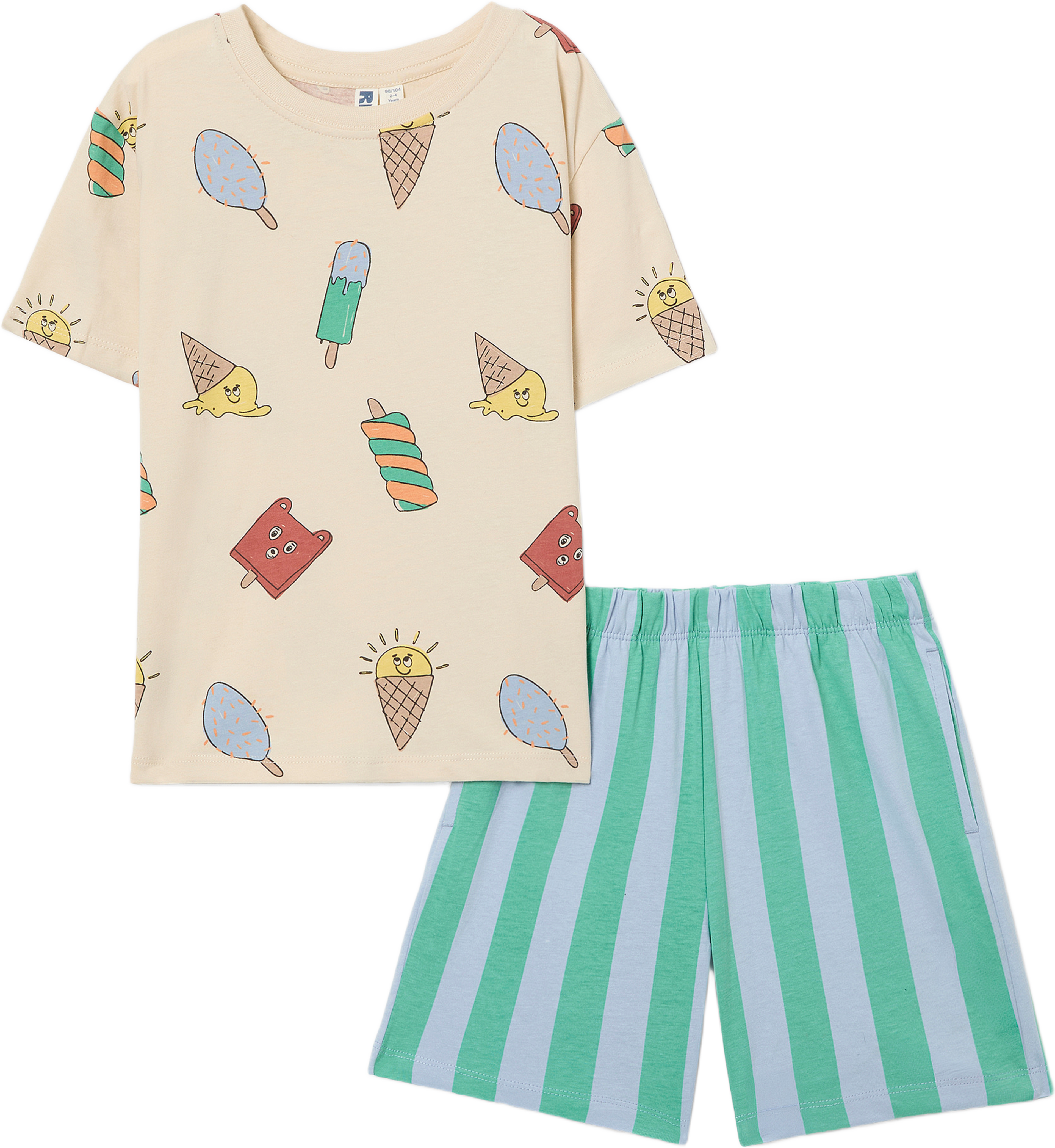 Tvådelat set BOBO, från RIKIKI, i färgen Ice Cream. Klicka för att öppna bilden i stort format