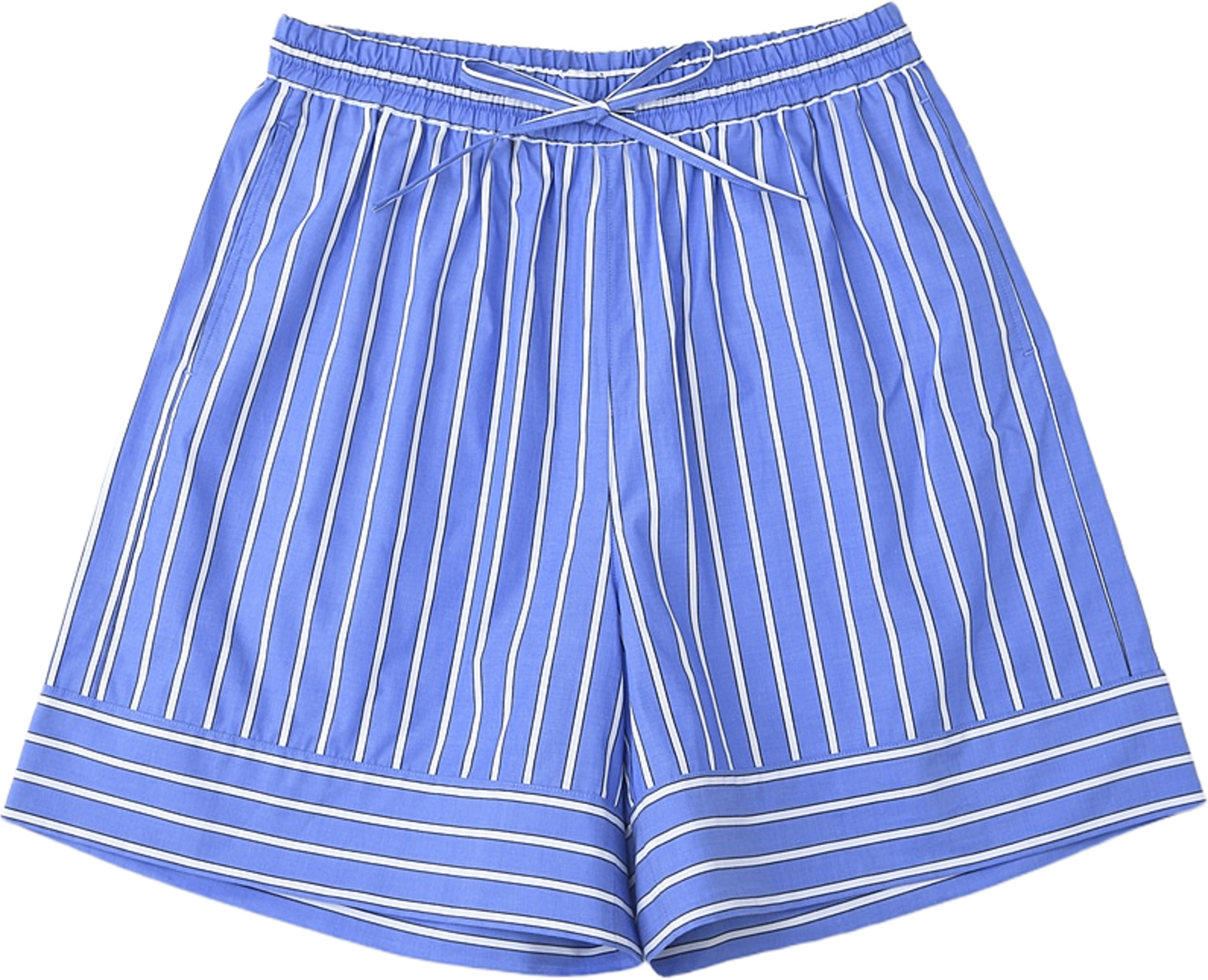 Bomullsshorts MELIKE, från Carin Wester, i färgen Mid Blue Stripe. Klicka för att öppna bilden i stort format
