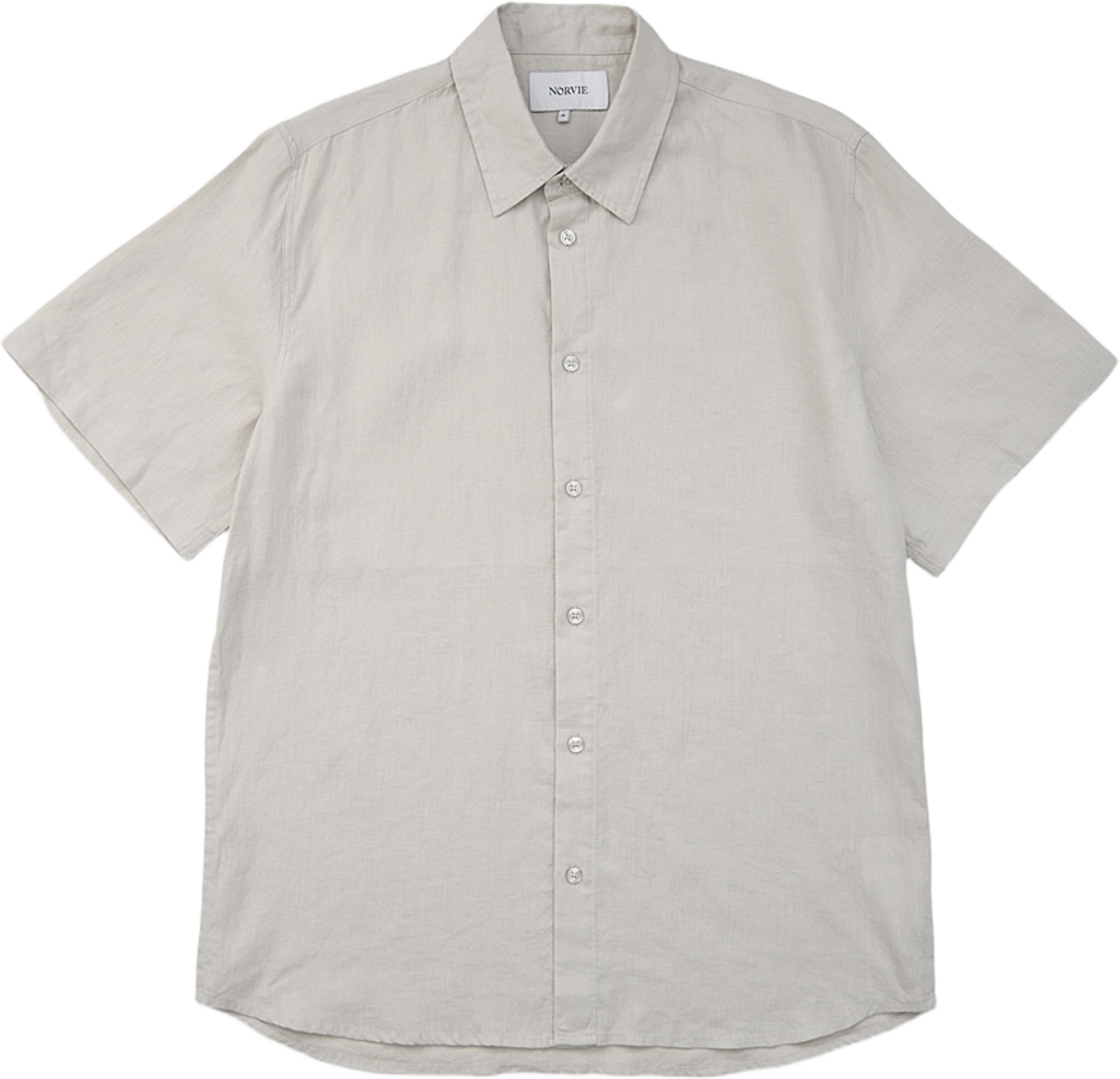 Kortärmad linneskjorta GUNNAR, från NORVIE, i färgen Beige. Klicka för att öppna bilden i stort format