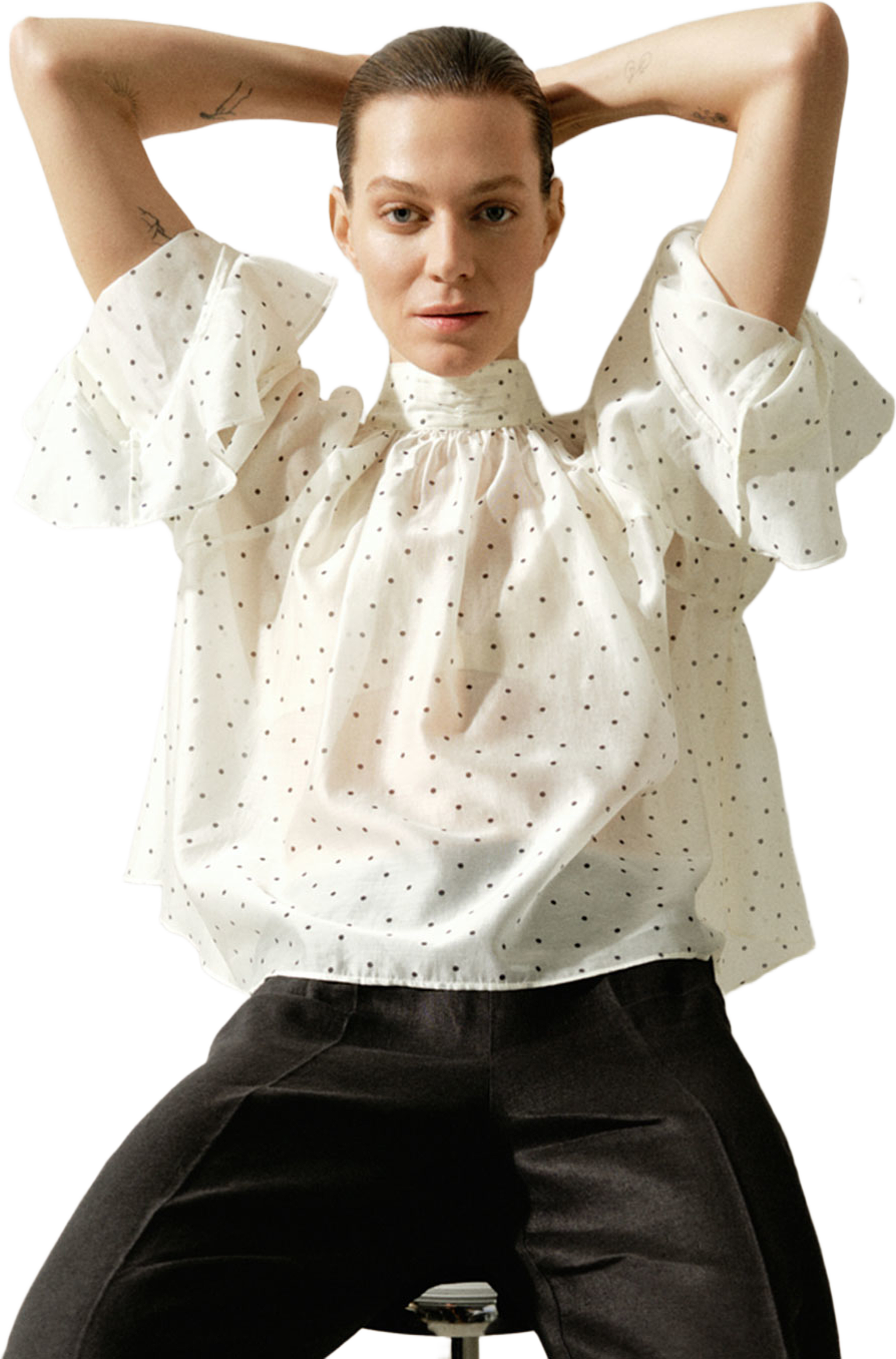 Blus i tencel POIS, från Wera, i färgen Dots. Klicka för att öppna bilden i stort format