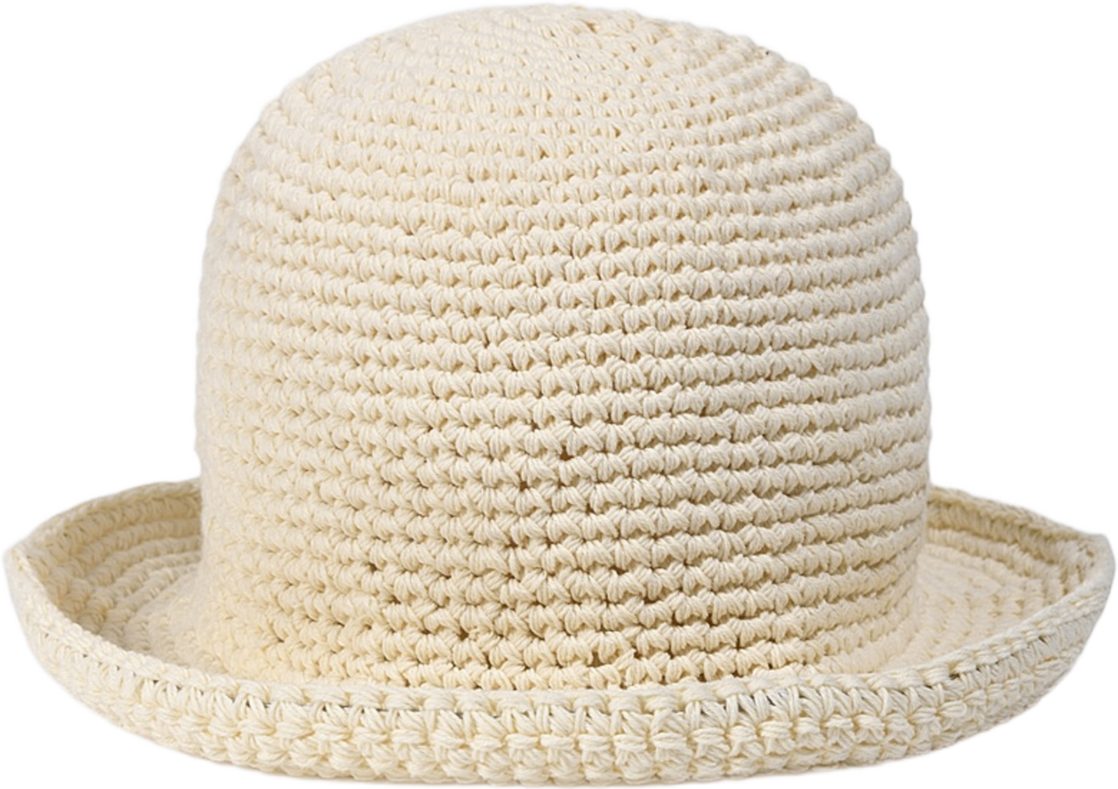 Virkad hatt ESTELLE, från Å WOMAN, i färgen Off White. Klicka för att öppna bilden i stort format