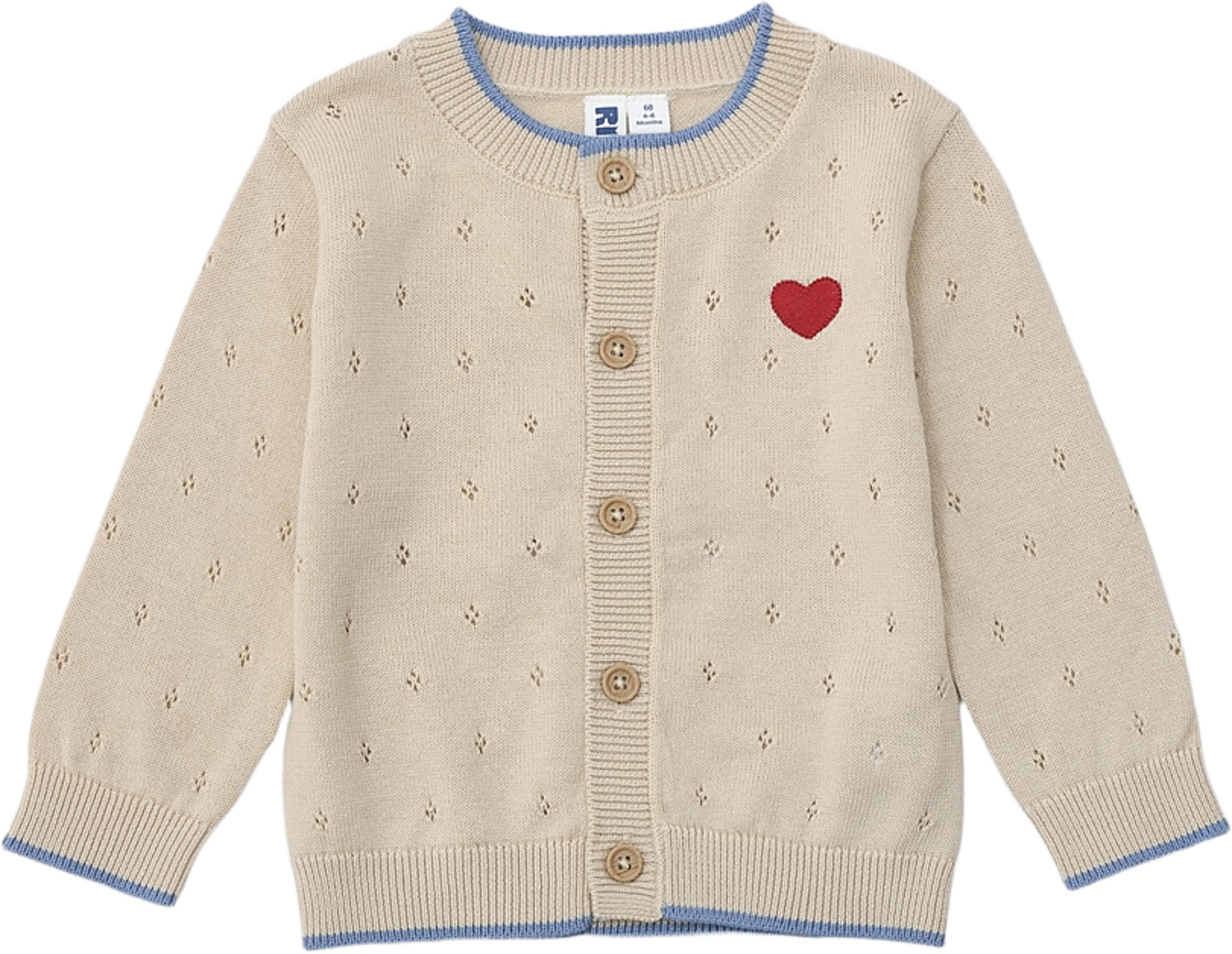 Poientellestickad cardigan MOA, från RIKIKI, i färgen Off White. Klicka för att öppna bilden i stort format