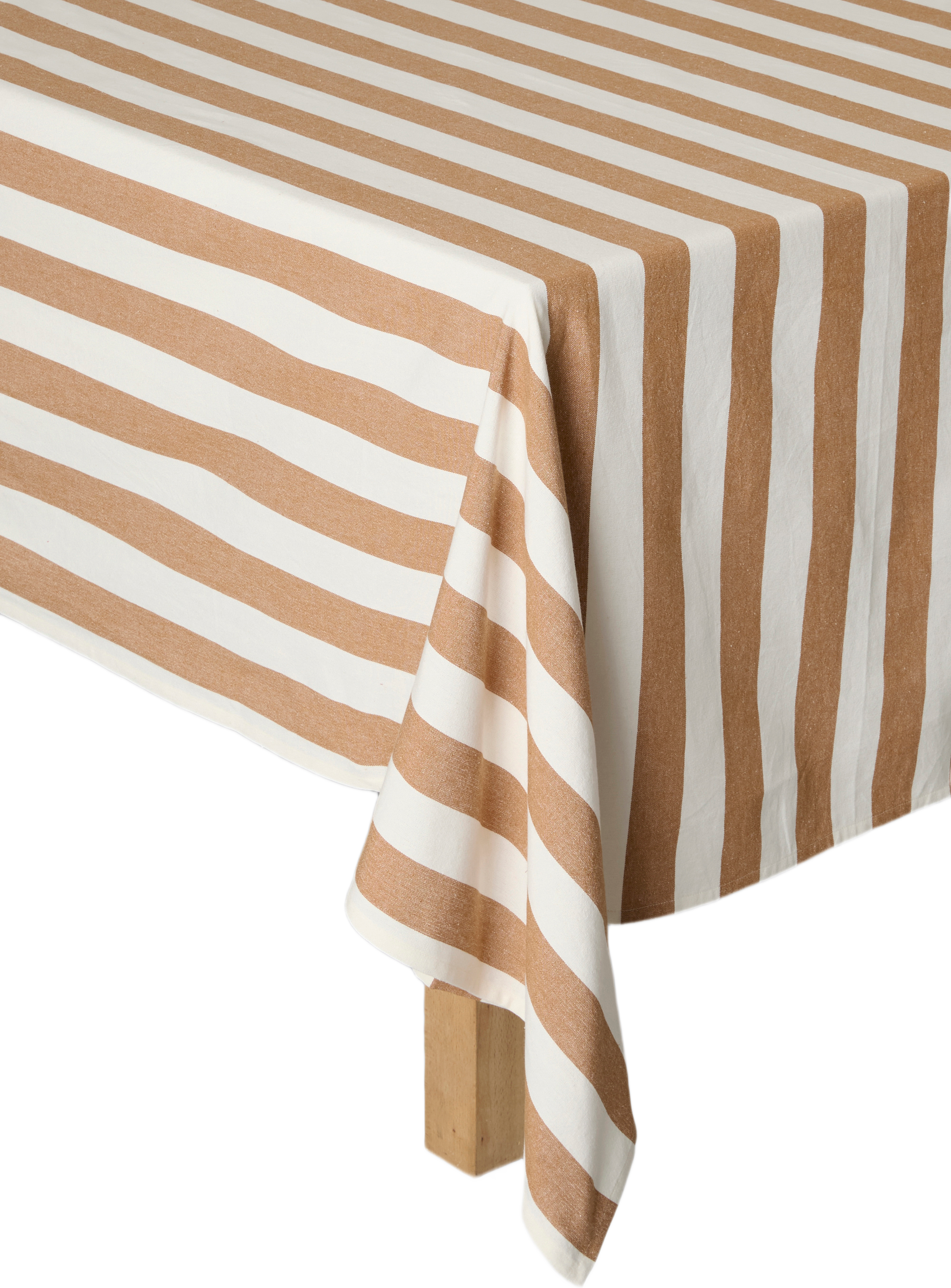 Bordsduk STRIPES 145x250 cm, från PORTOLINO LIVING, i färgen Tabacco. Klicka för att öppna bilden i stort format