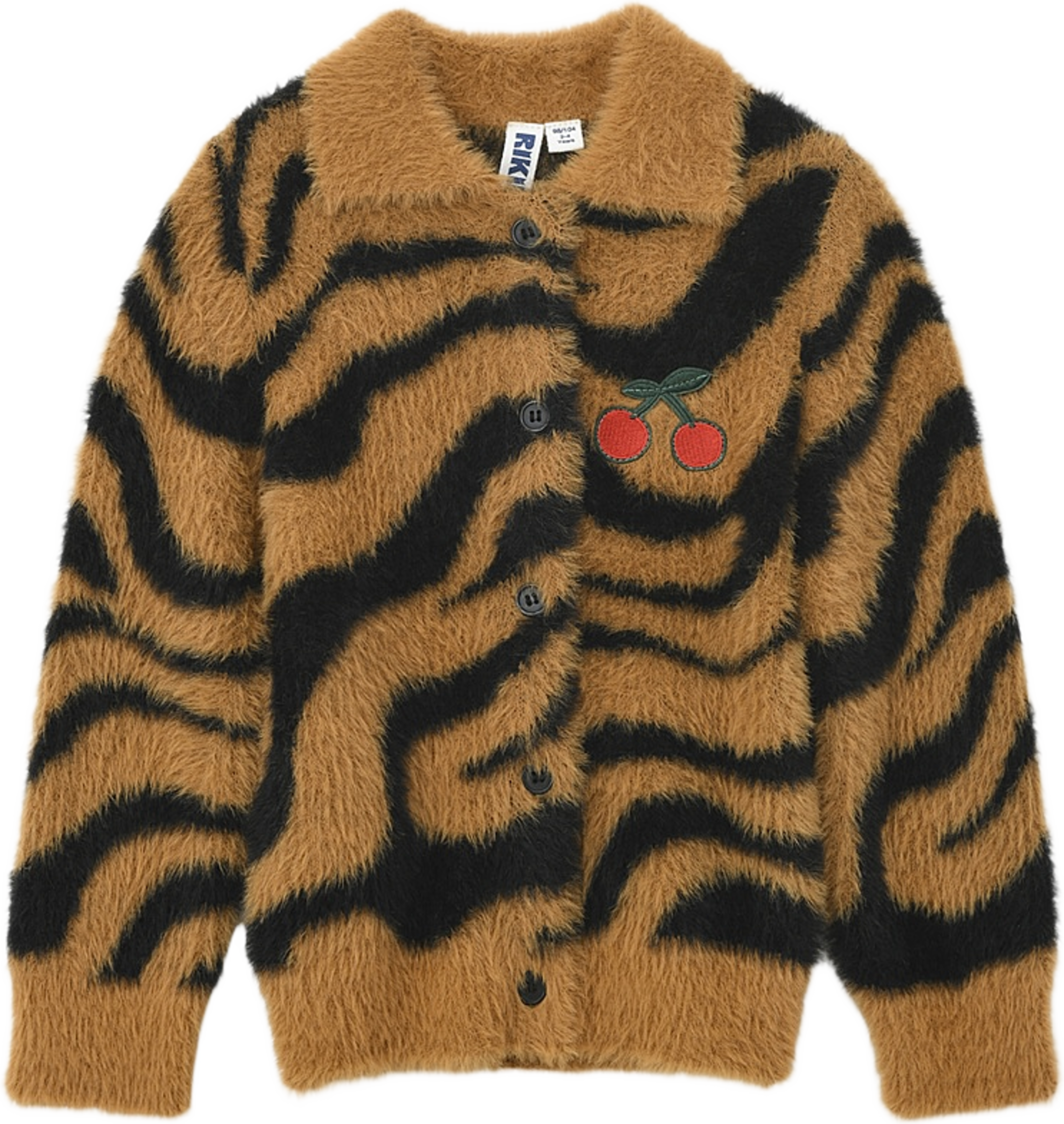 Lurvig cardigan MARGOT, från RIKIKI, i färgen Zebra. Klicka för att öppna bilden i stort format