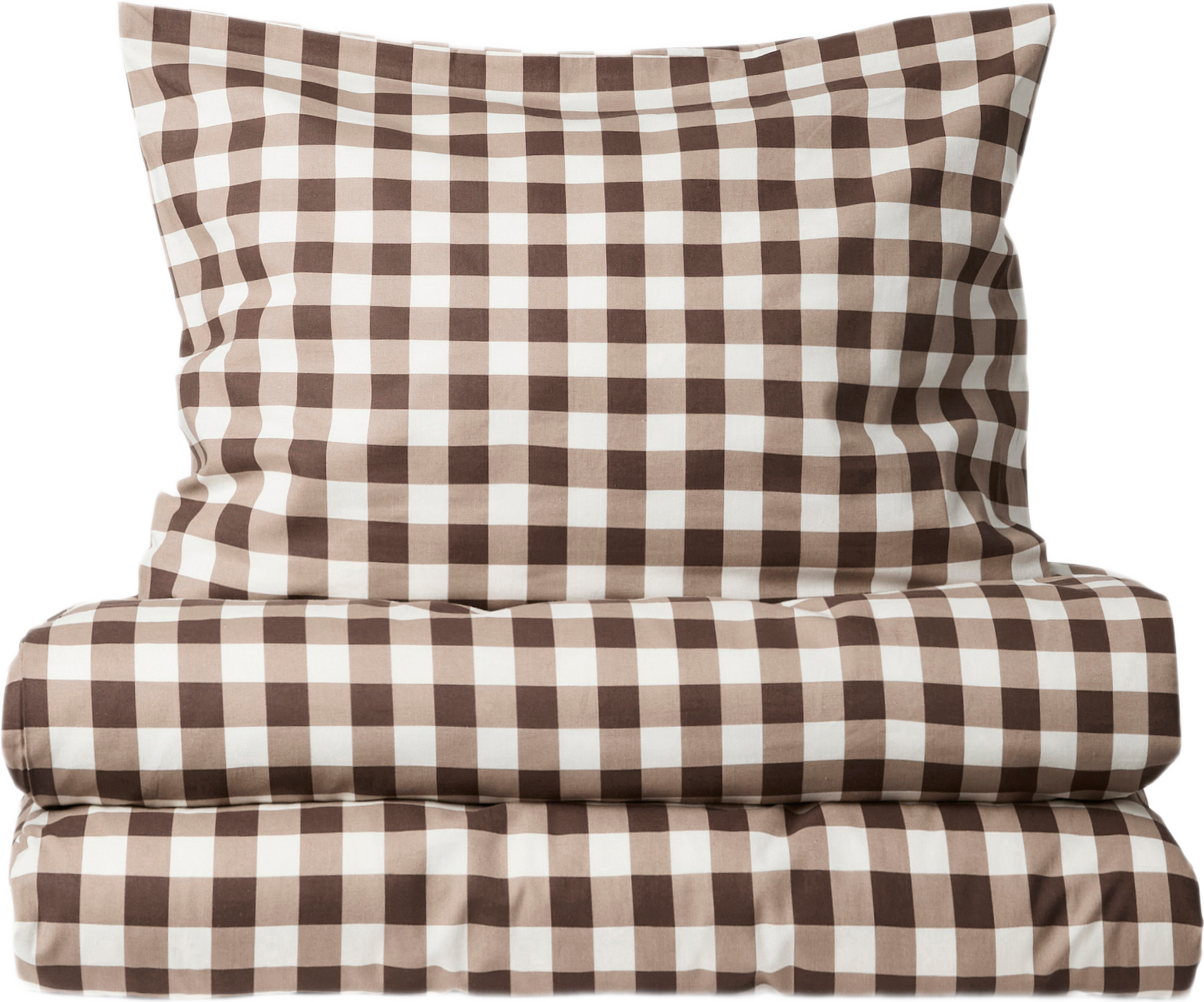 Bäddset GINGHAM 150x210 cm, från Åhléns Home, i färgen Off White/Brown. Klicka för att öppna bilden i stort format