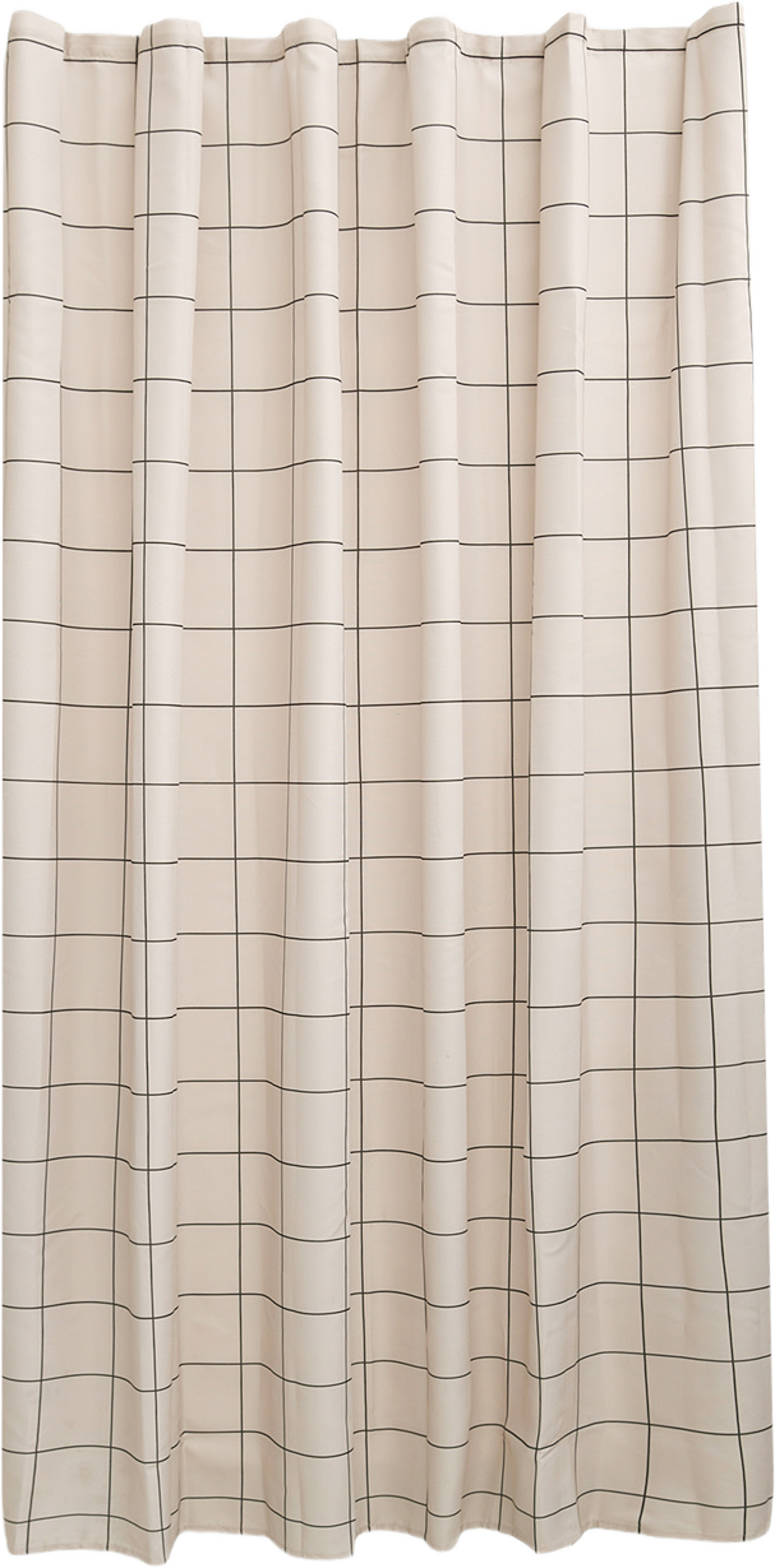 Duschdraperi RORY 180x200 cm, från Åhléns Home, i färgen Beige/Dk Gray. Klicka för att öppna bilden i stort format