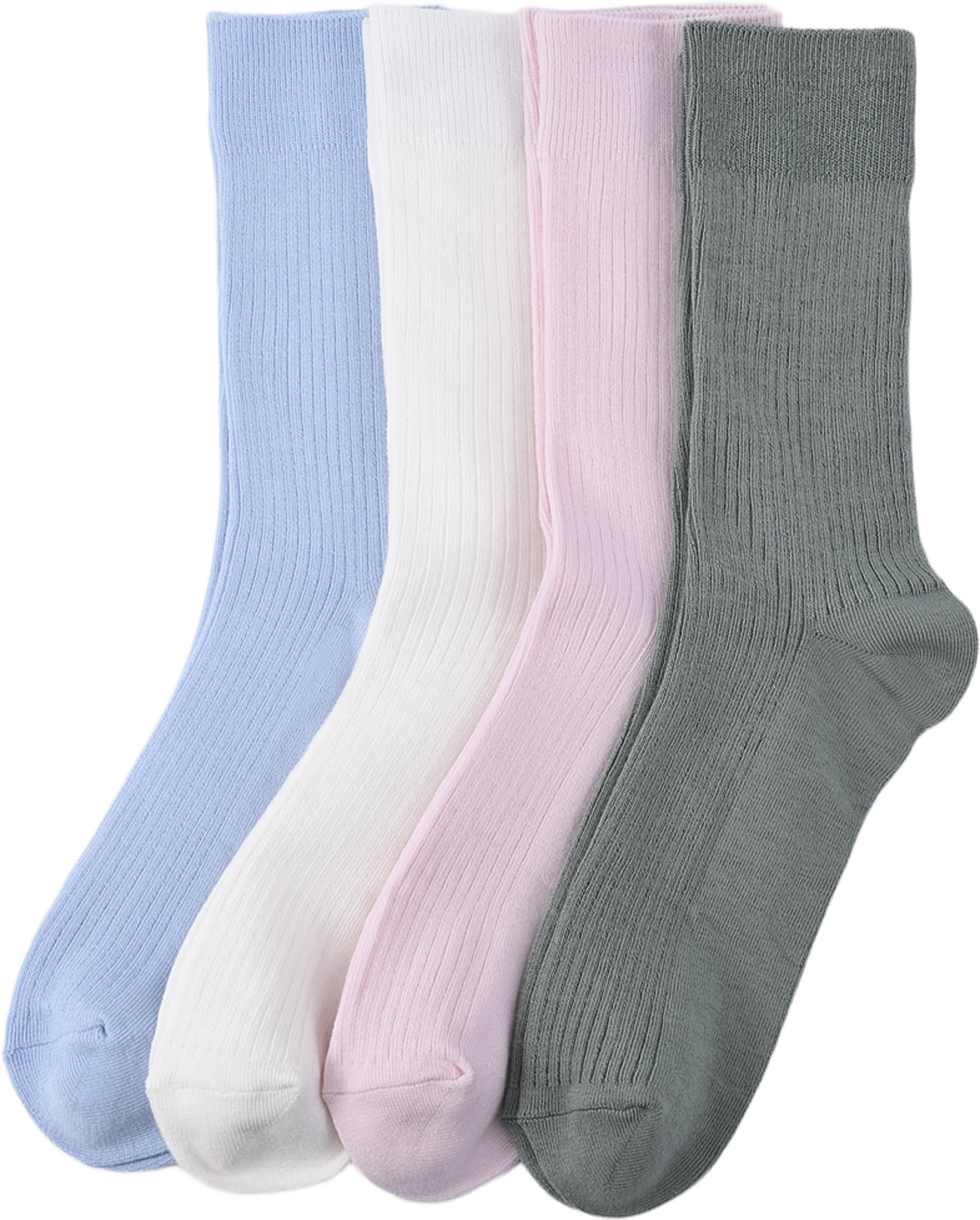 Ribbade strumpor, 4-pack, från NORVIE, i färgen Multi Pastel. Klicka för att öppna bilden i stort format