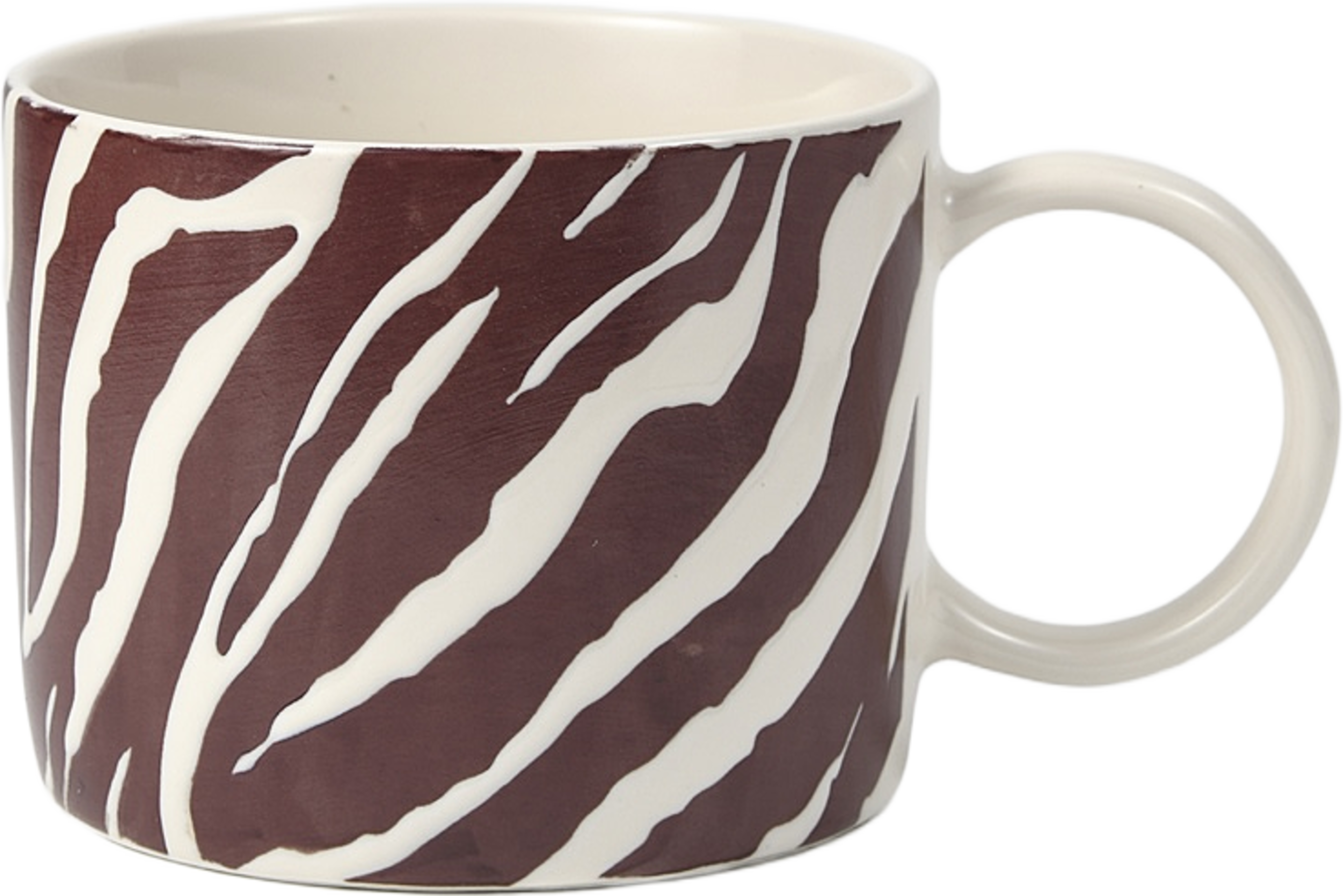 Mugg i stengods ADA Zebra 25 cl, från Åhléns Home, i färgen Burgundy. Klicka för att öppna bilden i stort format