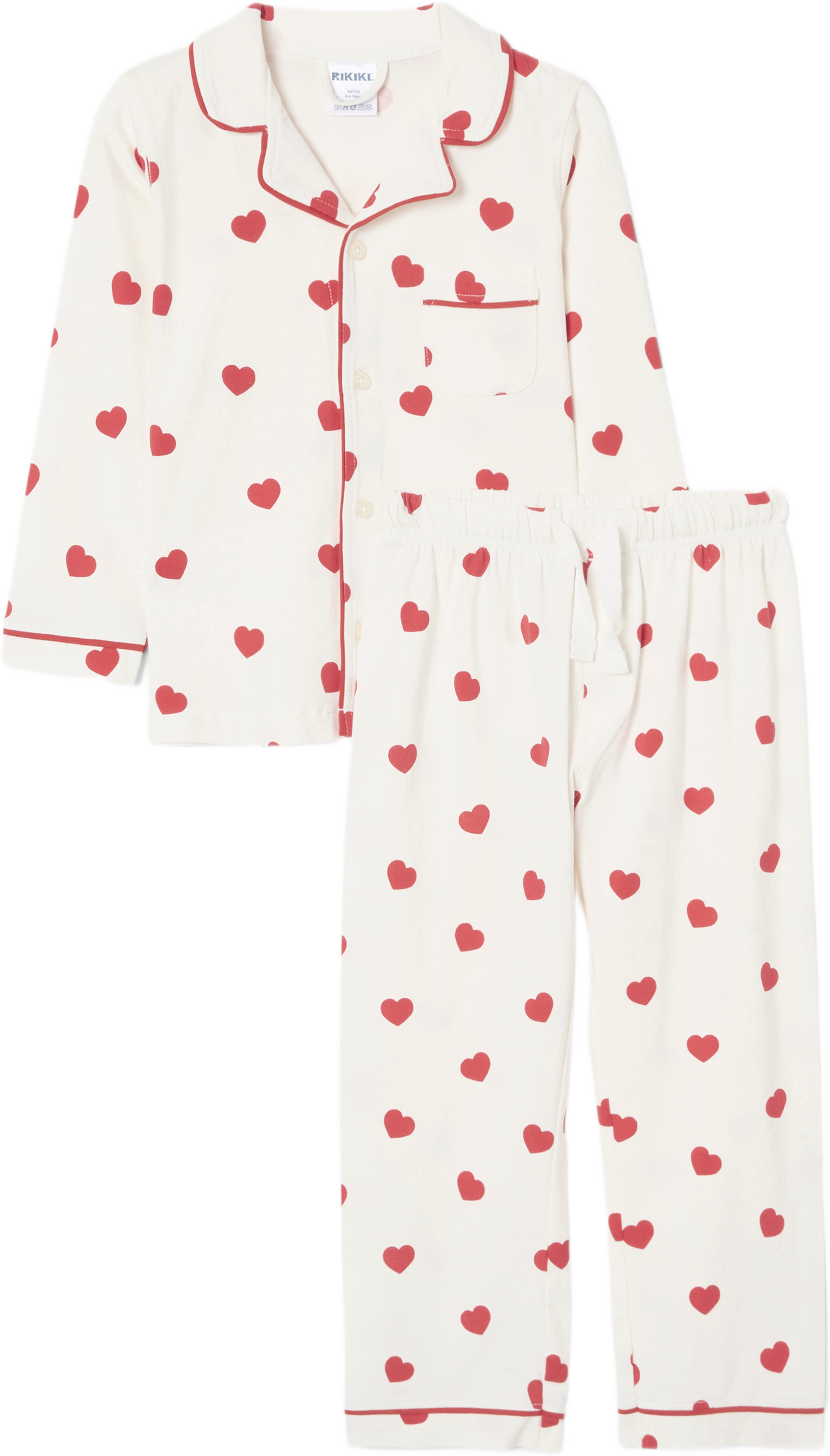 Mönstrad pyjamas POPPY, från RIKIKI, i färgen Gardenia. Klicka för att öppna bilden i stort format