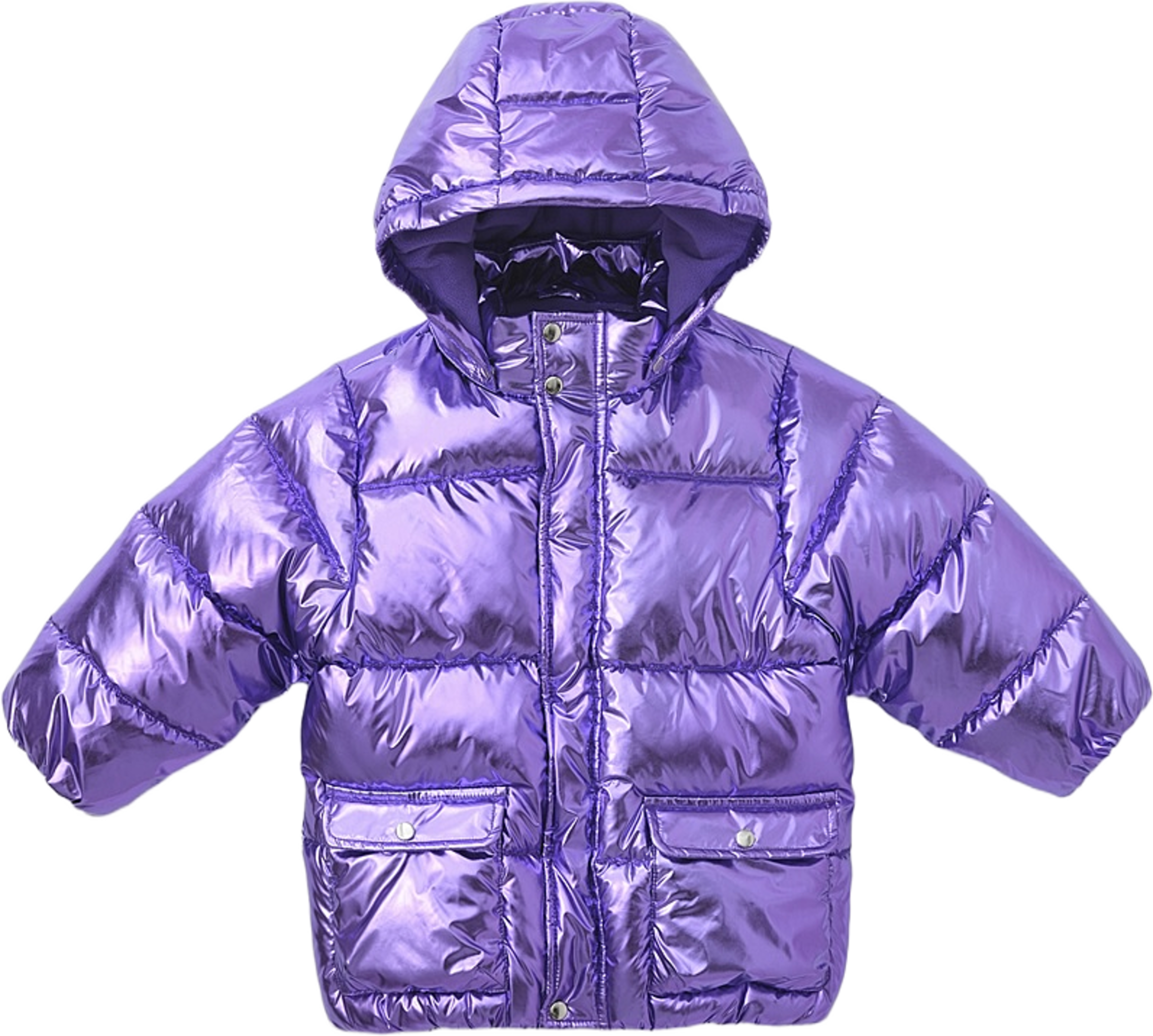 Pufferjacka med huva BROOKS, från RIKIKI, i färgen Purple. Klicka för att öppna bilden i stort format