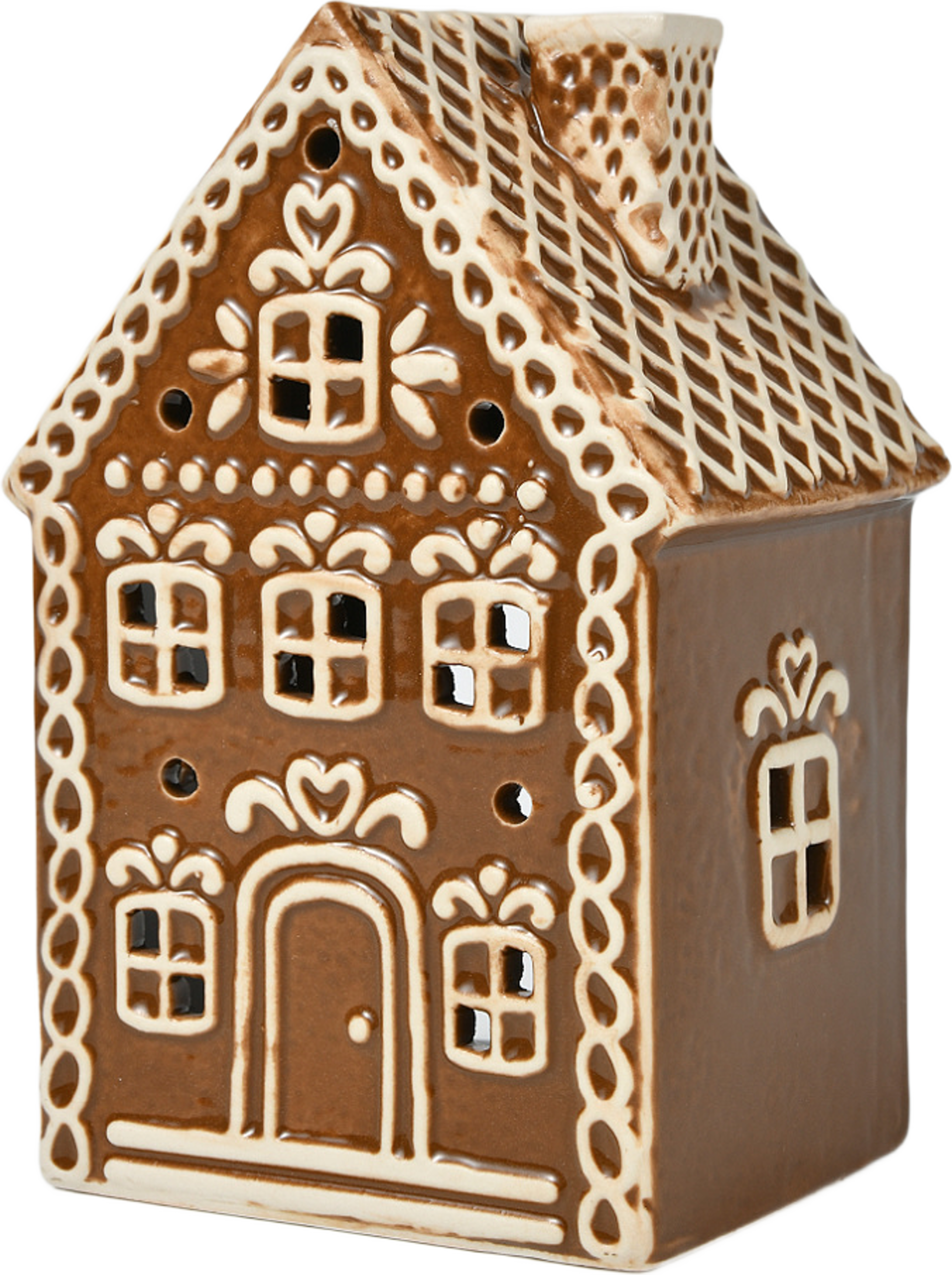 Ljuslykta pepparkakshus 14,5 cm, från Åhléns Home, i färgen Brown. Klicka för att öppna bilden i stort format