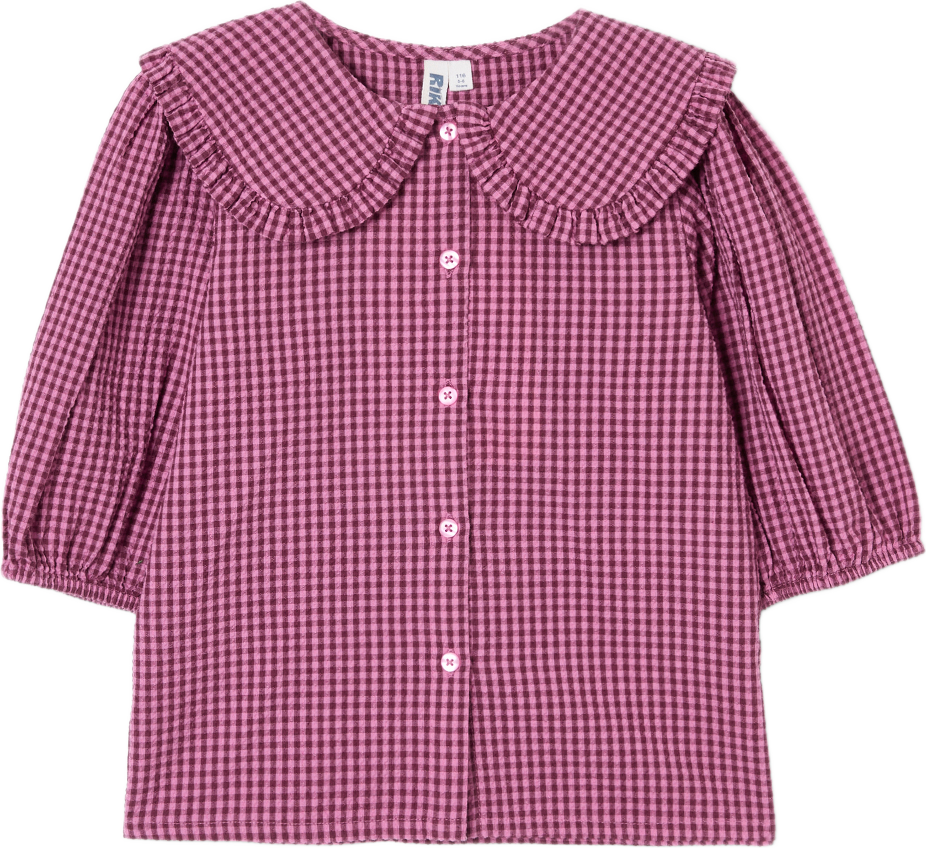 Rutig blus BIANCA, från RIKIKI, i färgen Pink. Klicka för att öppna bilden i stort format