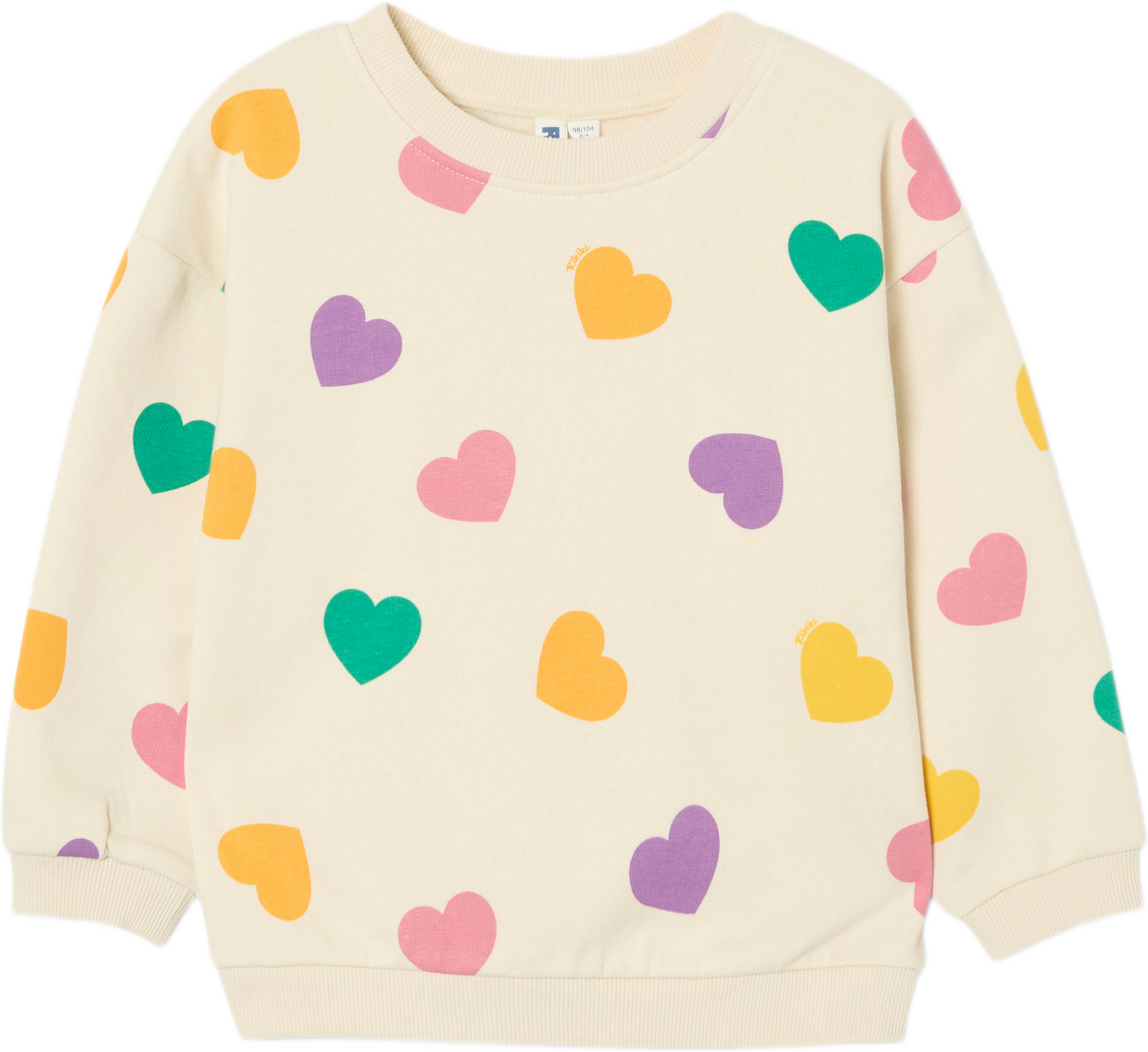 Collegetröja FAY, från RIKIKI, i färgen Multi Heart. Klicka för att öppna bilden i stort format