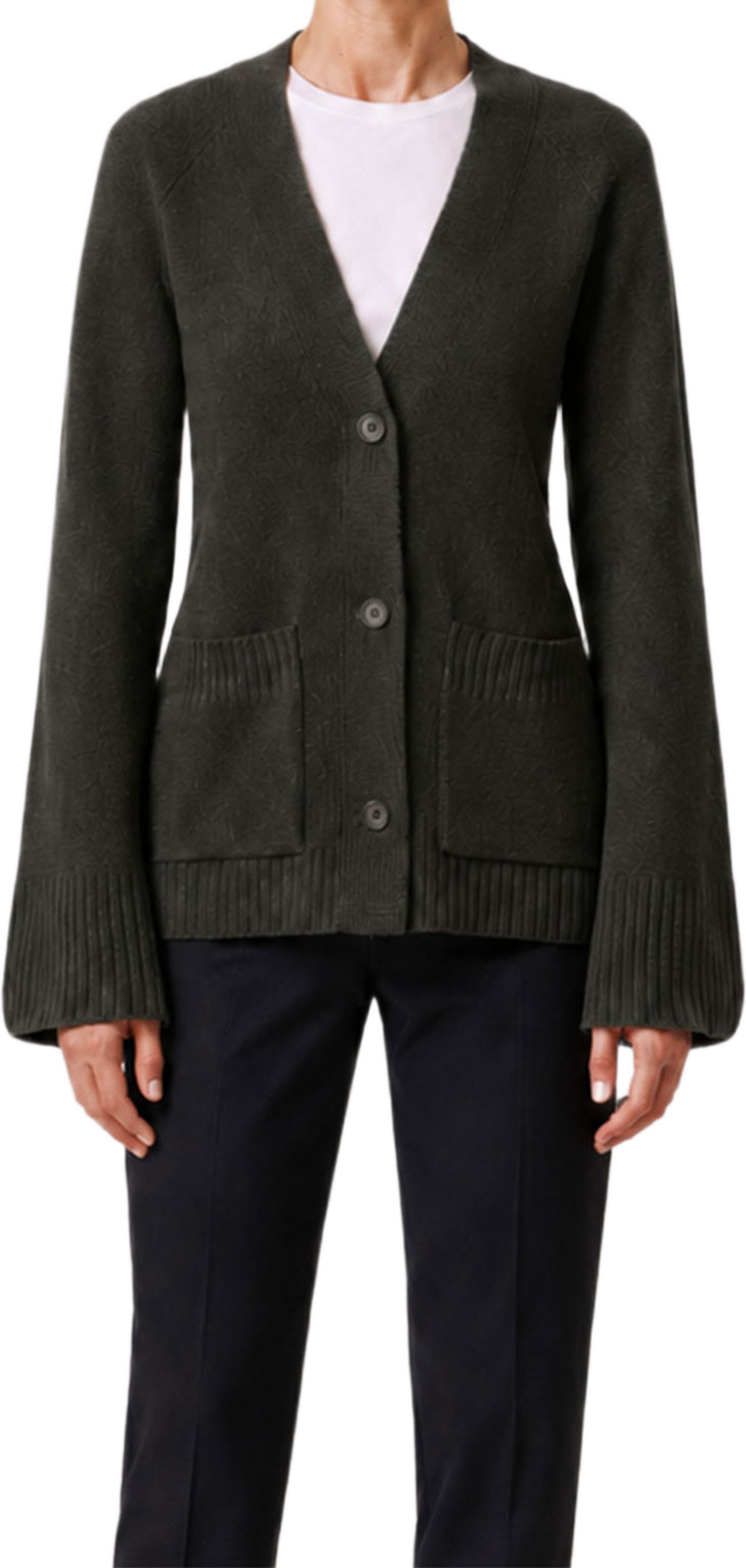 Cardigan i ull WARD, från Wera, i färgen Green. Klicka för att öppna bilden i stort format