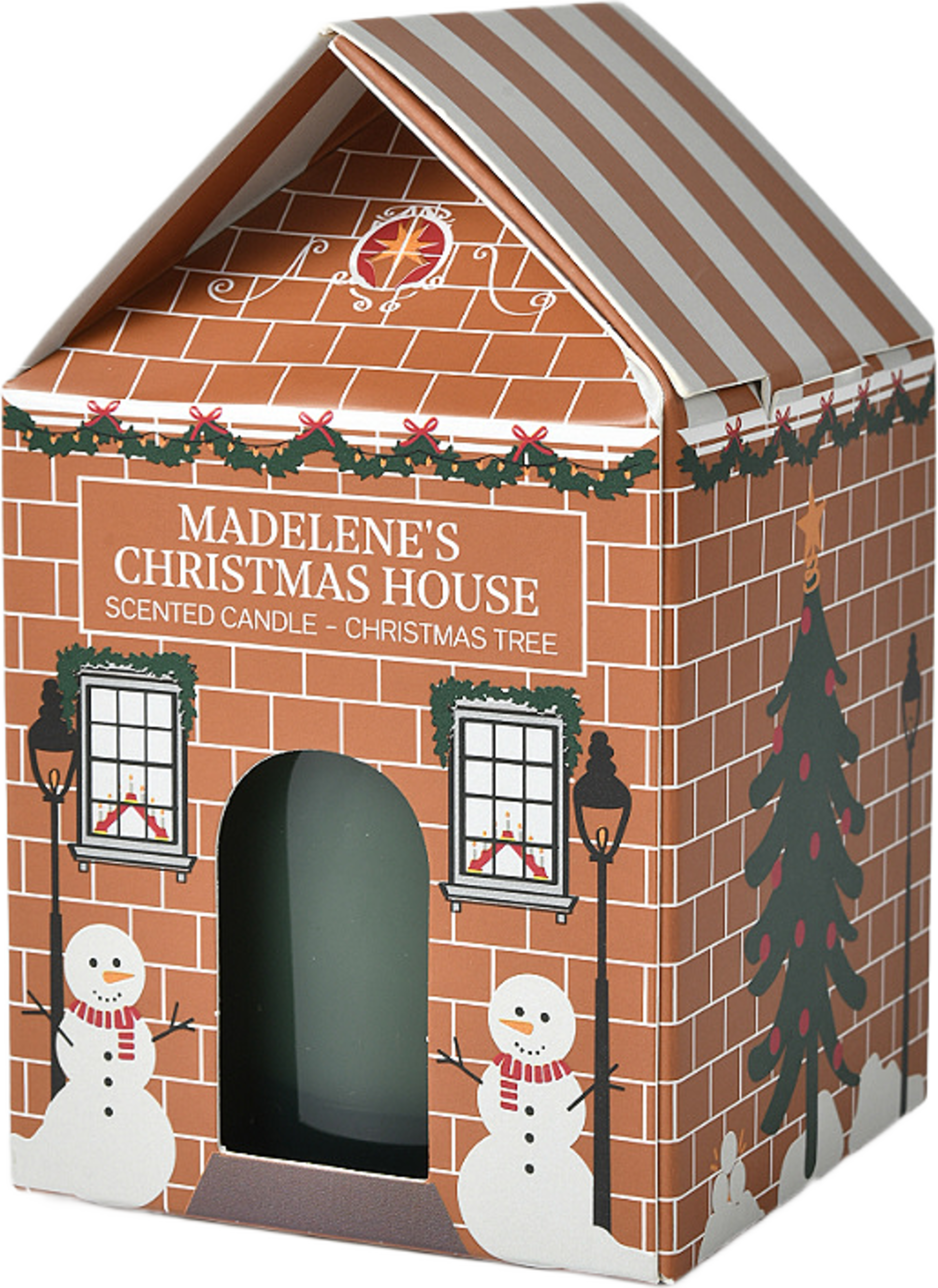 Gåvoset doftljus Madeleine's Christmas House small, från Åhléns Home, i färgen Brown. Klicka för att öppna bilden i stort format
