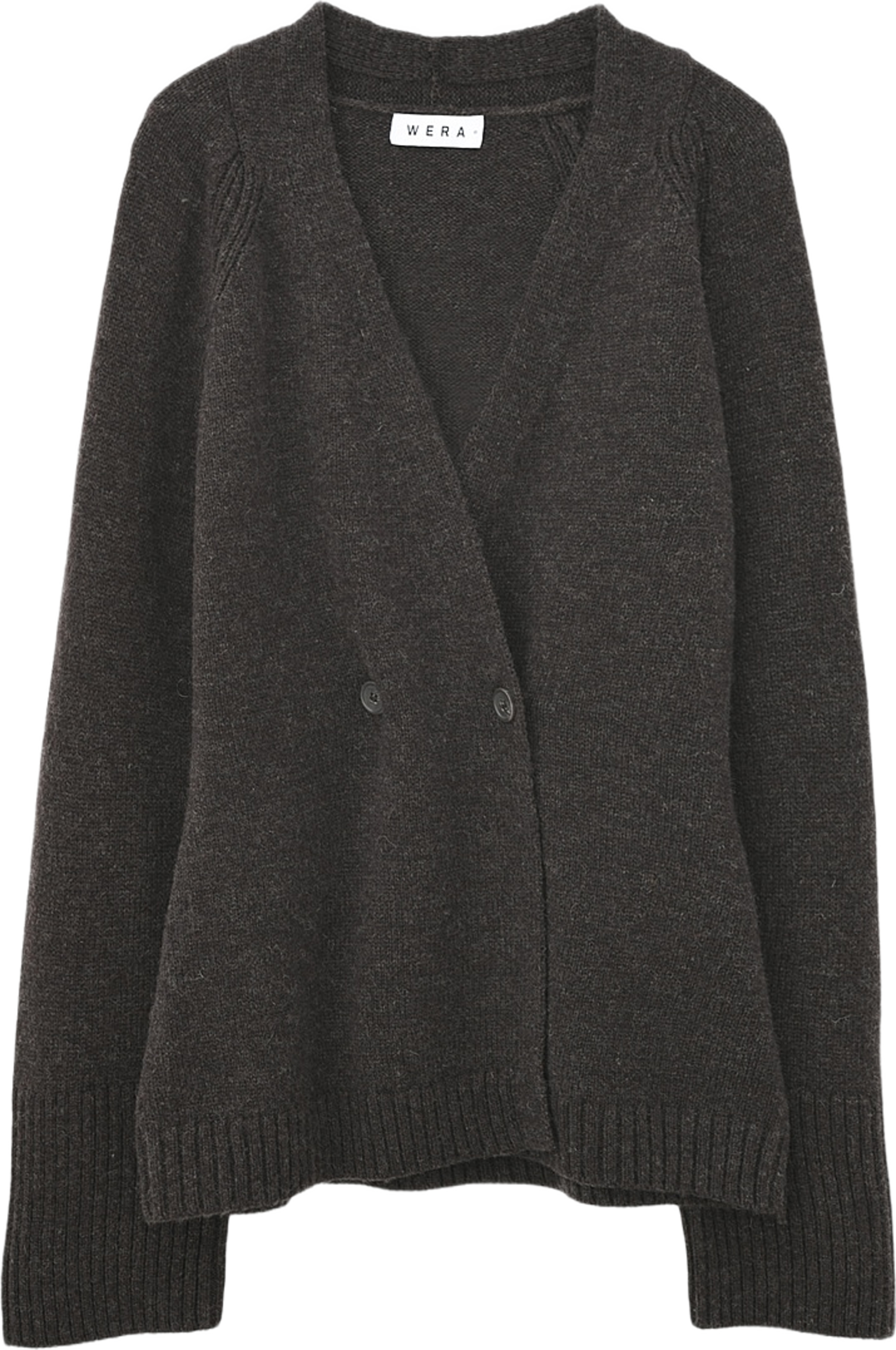 Cardigan i ull SOPHIE, från Wera, i färgen Brown. Klicka för att öppna bilden i stort format
