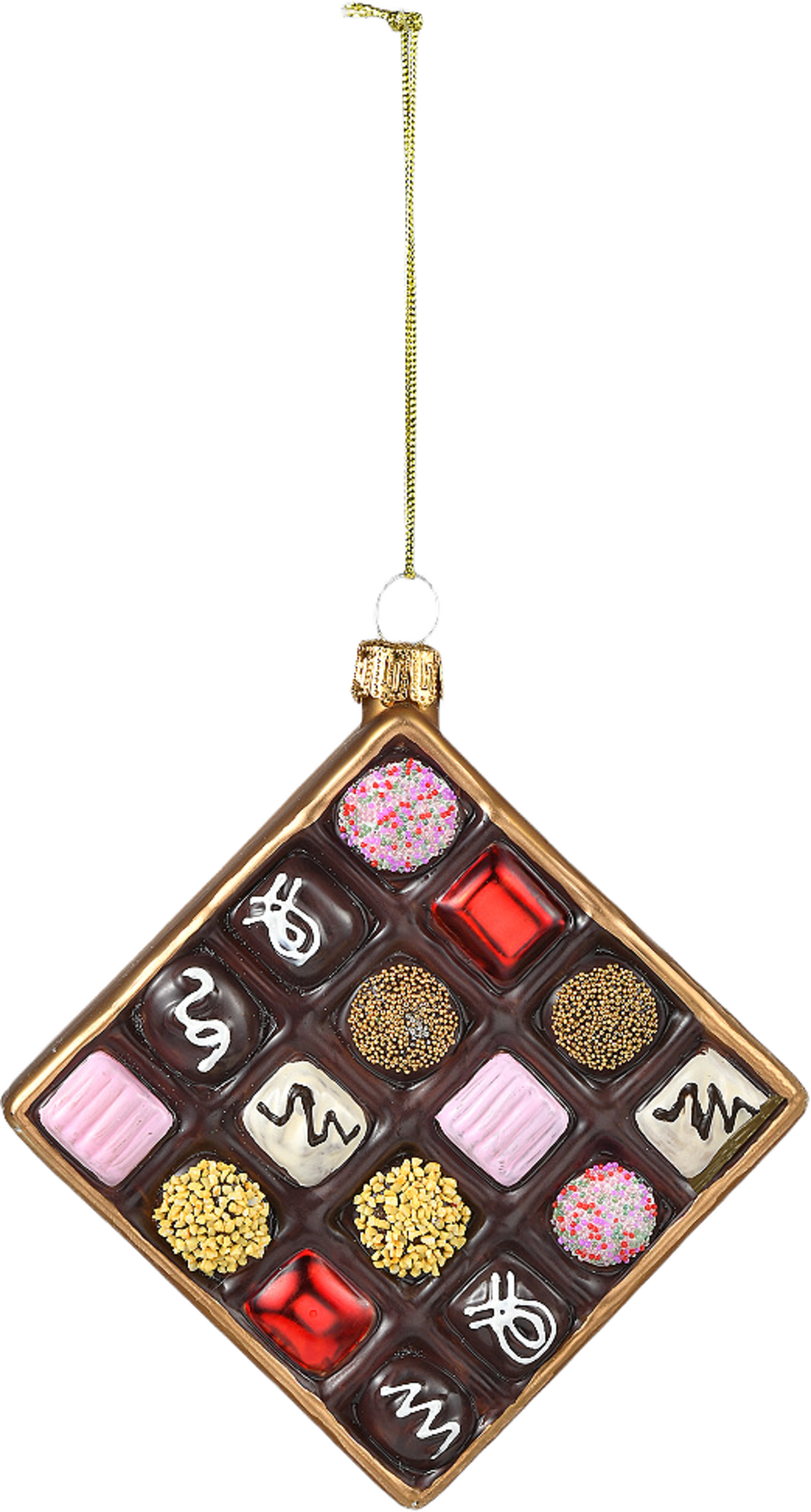 Julgranshänge i glas CHOKLADASK, från Åhléns Home, i färgen Multi. Klicka för att öppna bilden i stort format