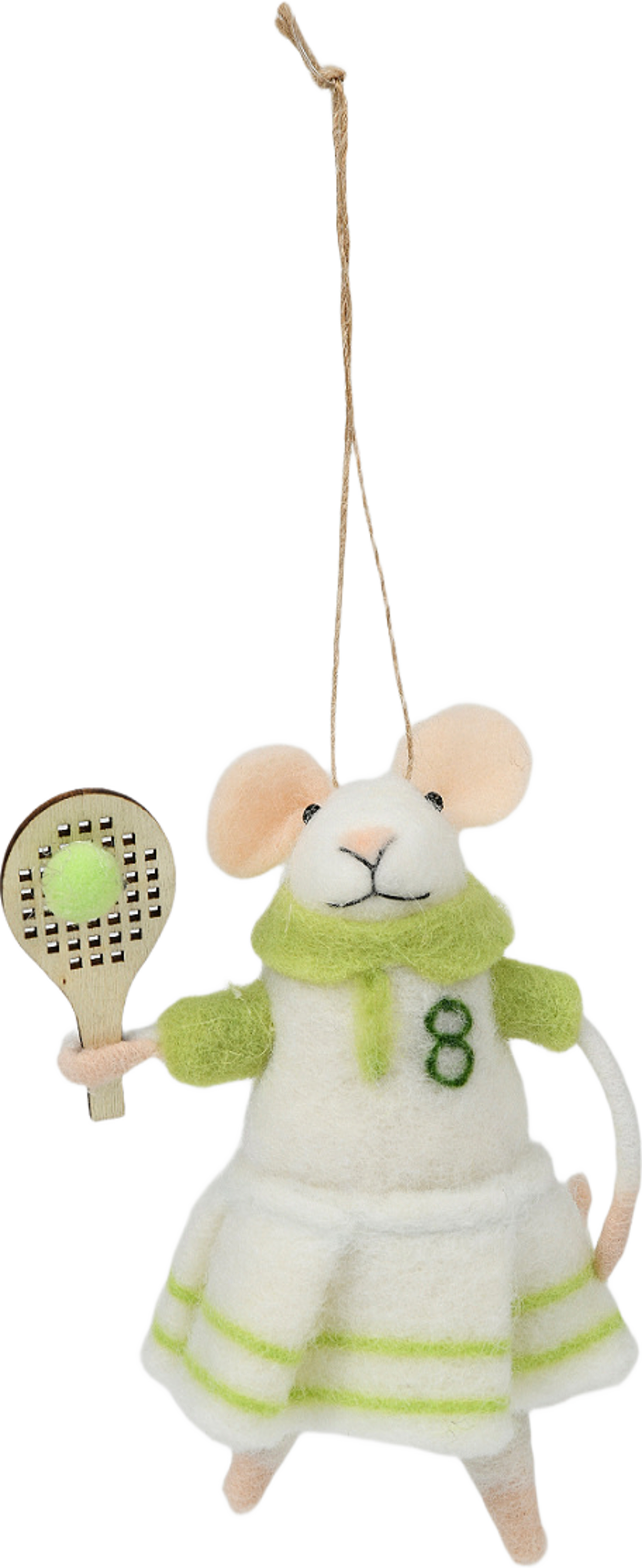 Julgranshänge i ull tennismus, från Åhléns Home, i färgen White/Green. Klicka för att öppna bilden i stort format