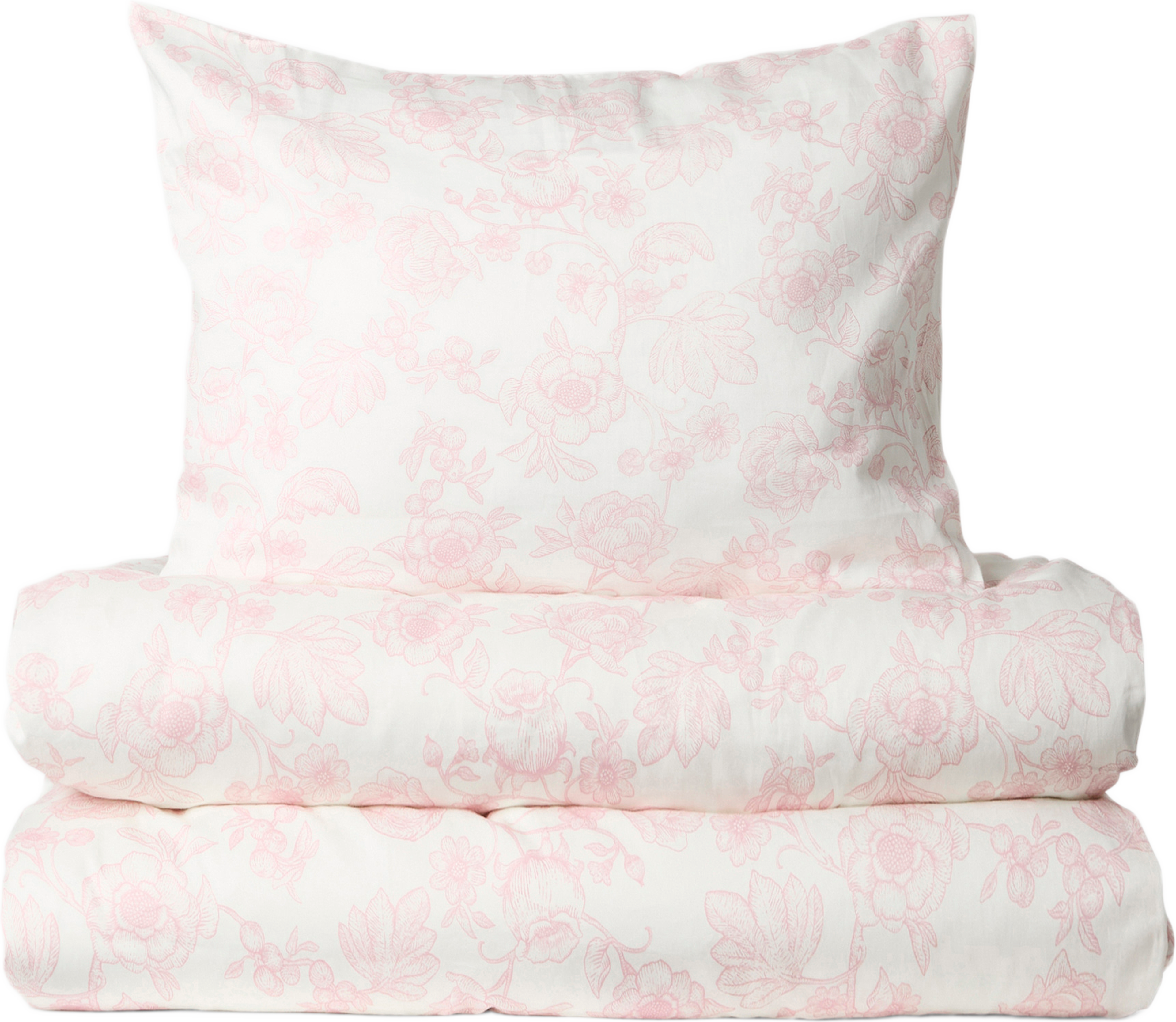 Bäddset i satin ELISE 150x210 cm, från Åhléns Home, i färgen Pink Floral. Klicka för att öppna bilden i stort format