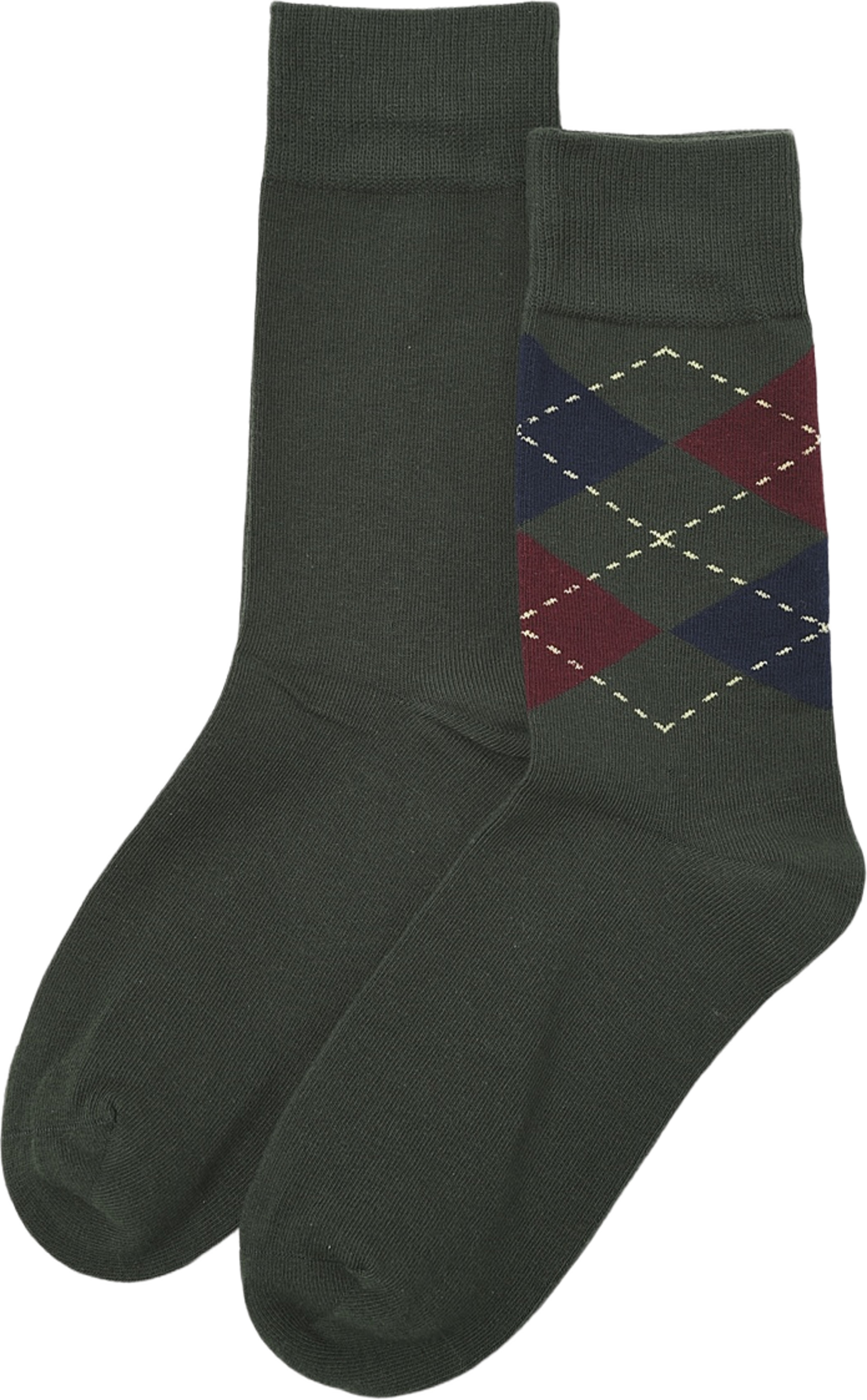 Strumpor argyle, 2-pack, från NORVIE, i färgen Green 2. Klicka för att öppna bilden i stort format