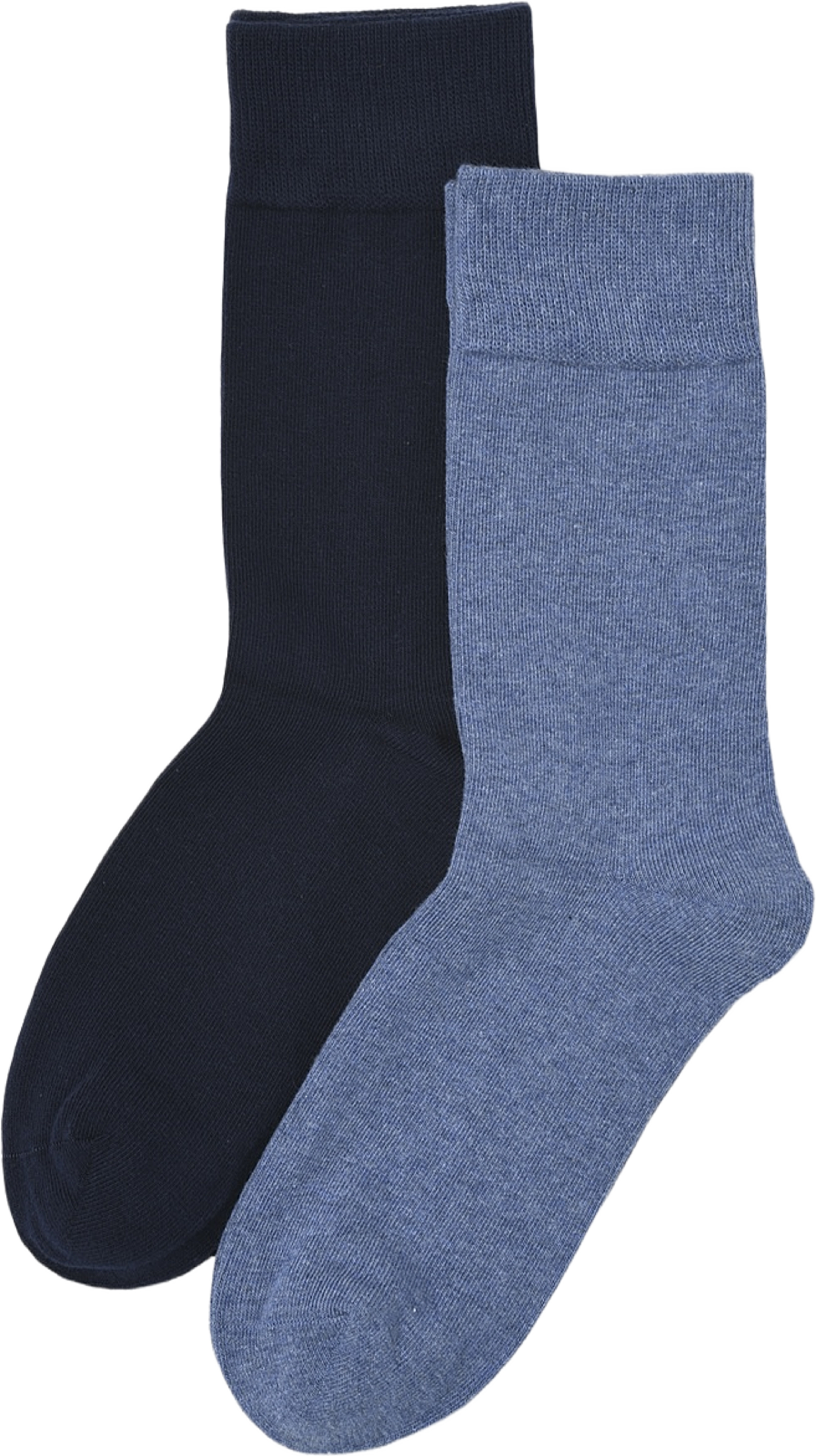 Enfärgade strumpor, 2-pack, från NORVIE, i färgen Blue Melange. Klicka för att öppna bilden i stort format