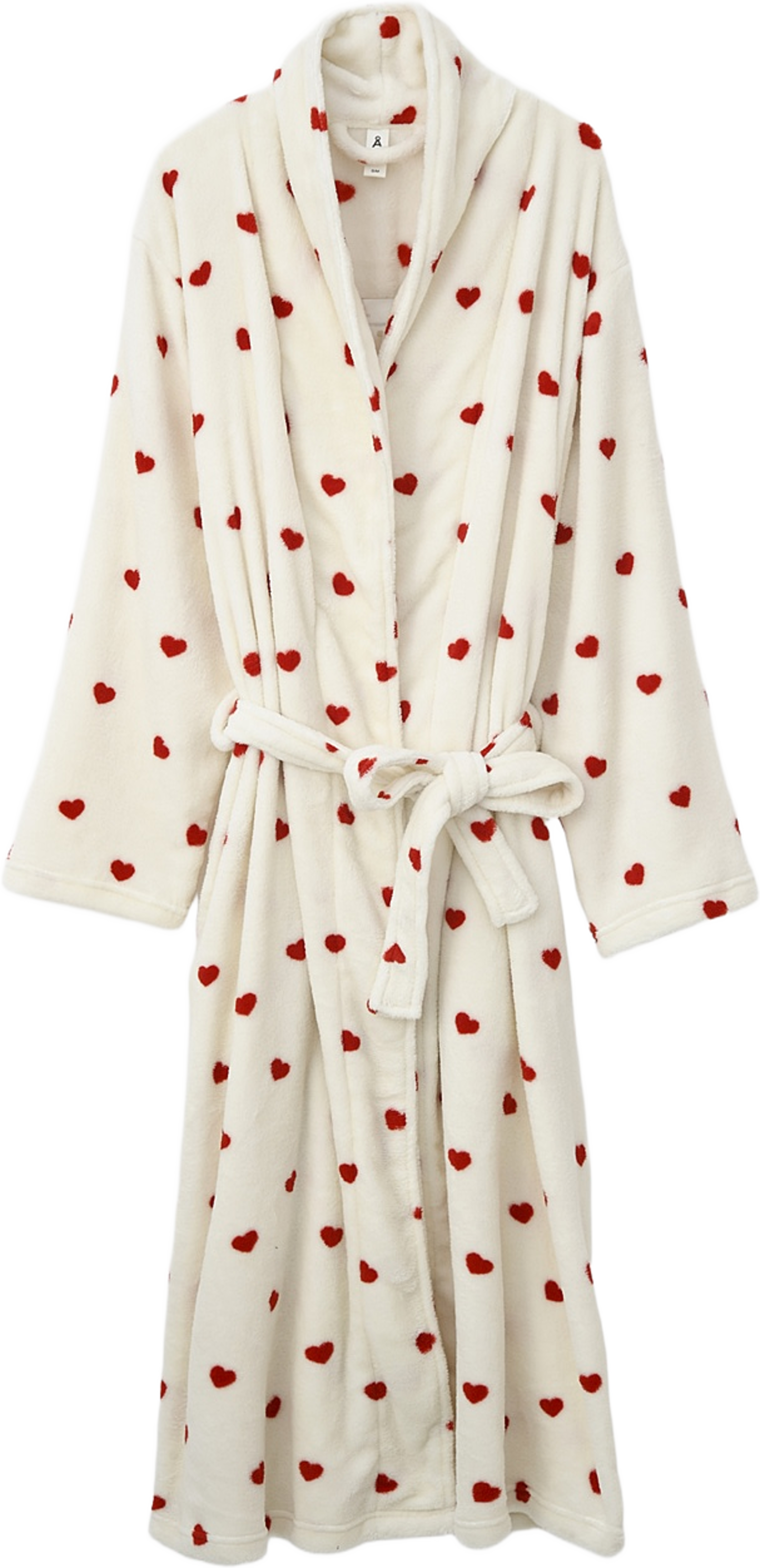 Morgonrock i fleece CINDY, från Å WOMAN, i färgen Red Heart. Klicka för att öppna bilden i stort format