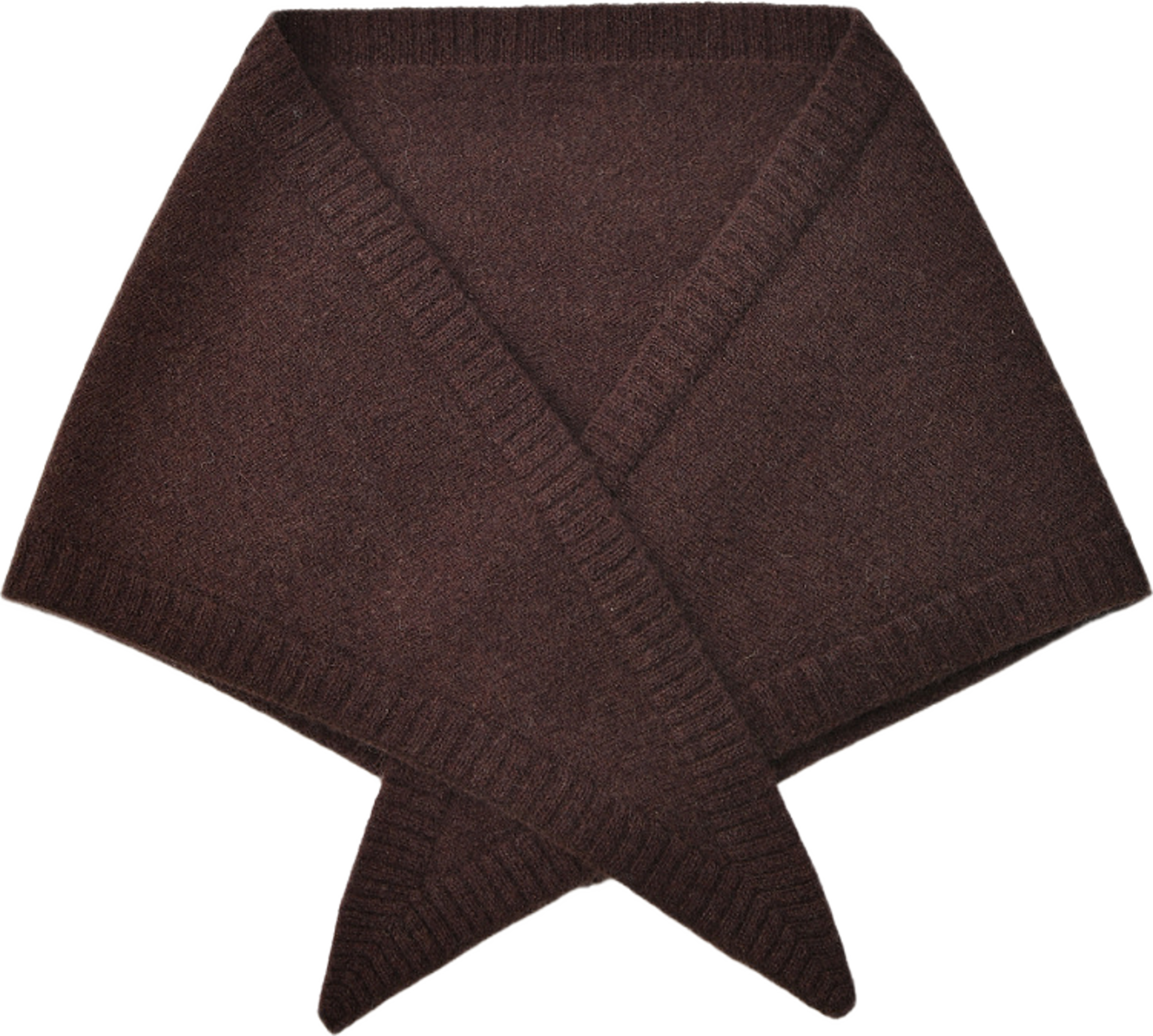 Liten trekantig halsduk i ull EDITH, från Carin Wester, i färgen Dark Brown. Klicka för att öppna bilden i stort format