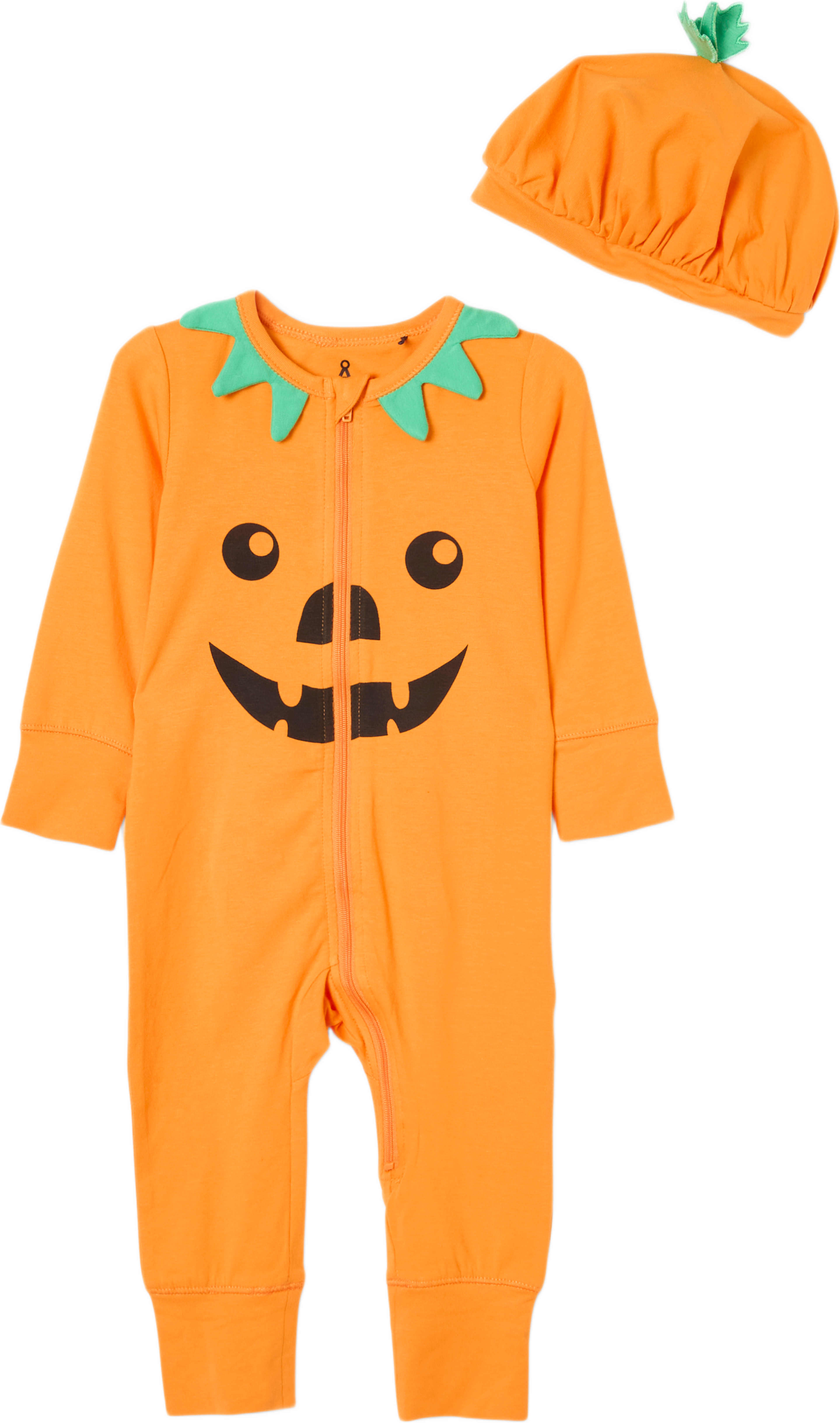 Pumpapyjamas med mössa LONNIE, från Å KIDS, i färgen Orange. Klicka för att öppna bilden i stort format
