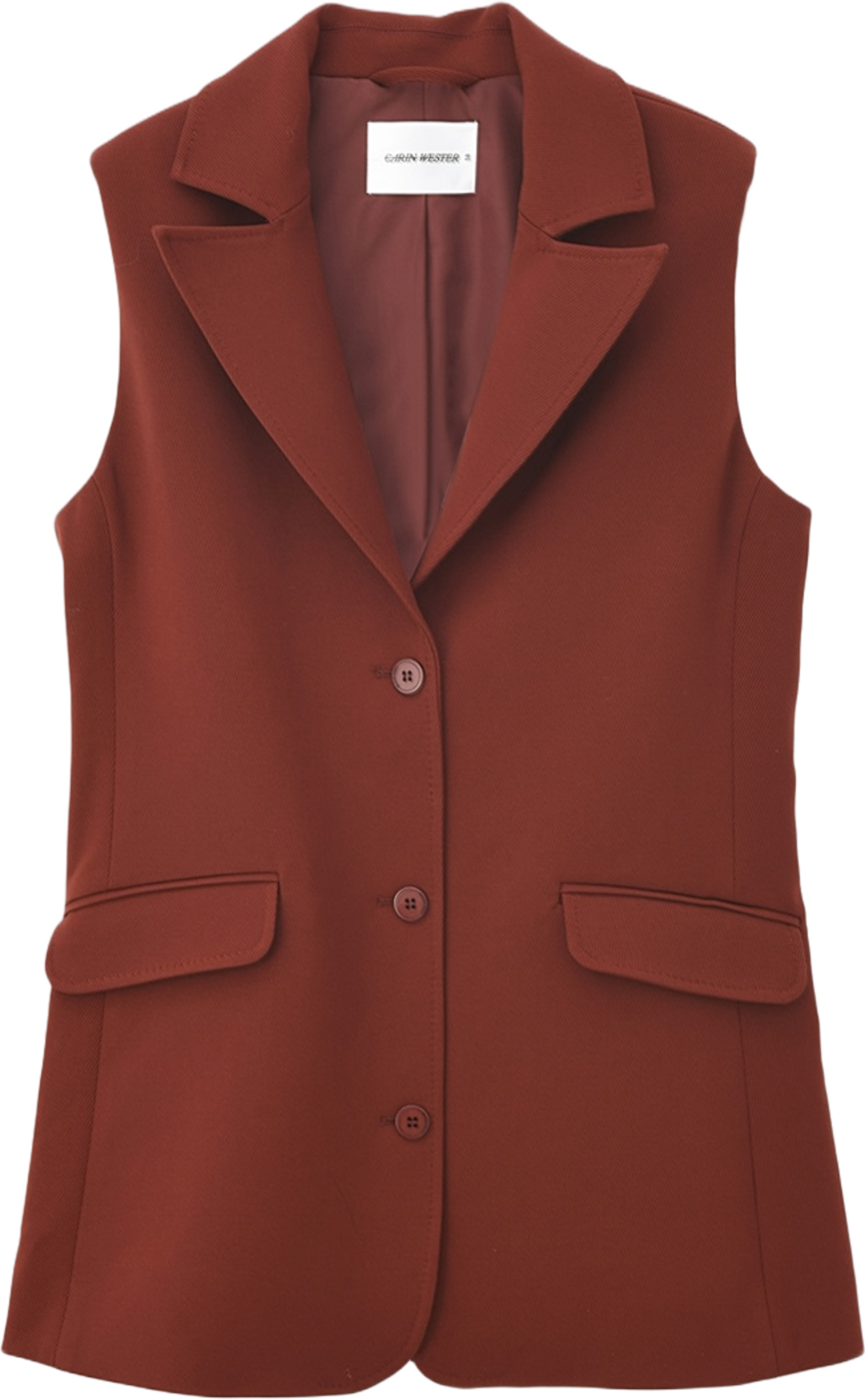 Väst SIERRA, från Carin Wester, i färgen Red Brown. Klicka för att öppna bilden i stort format