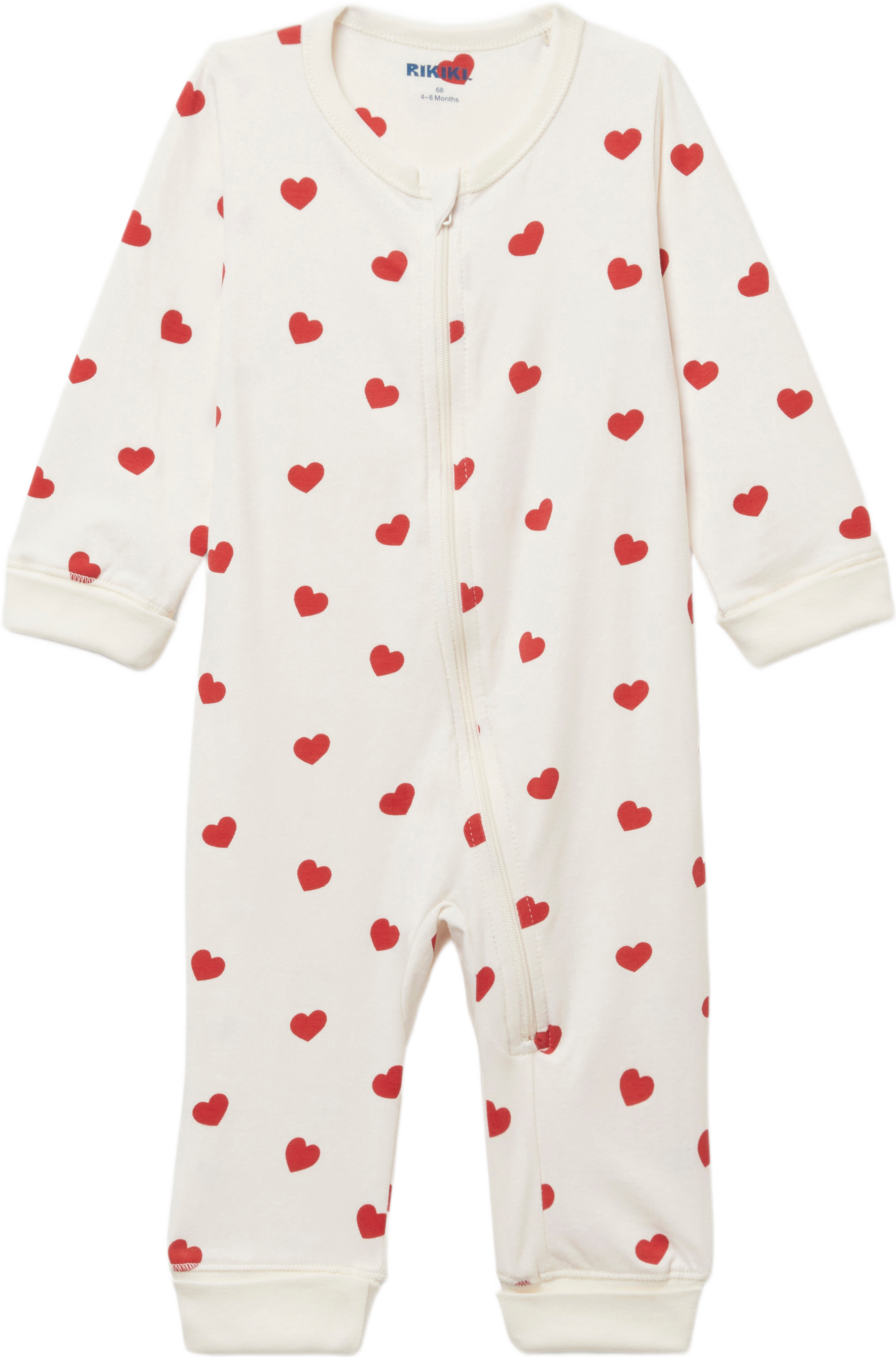 Pyjamas med dragkedja LONNIE XMAS, från RIKIKI, i färgen Red Heart. Klicka för att öppna bilden i stort format