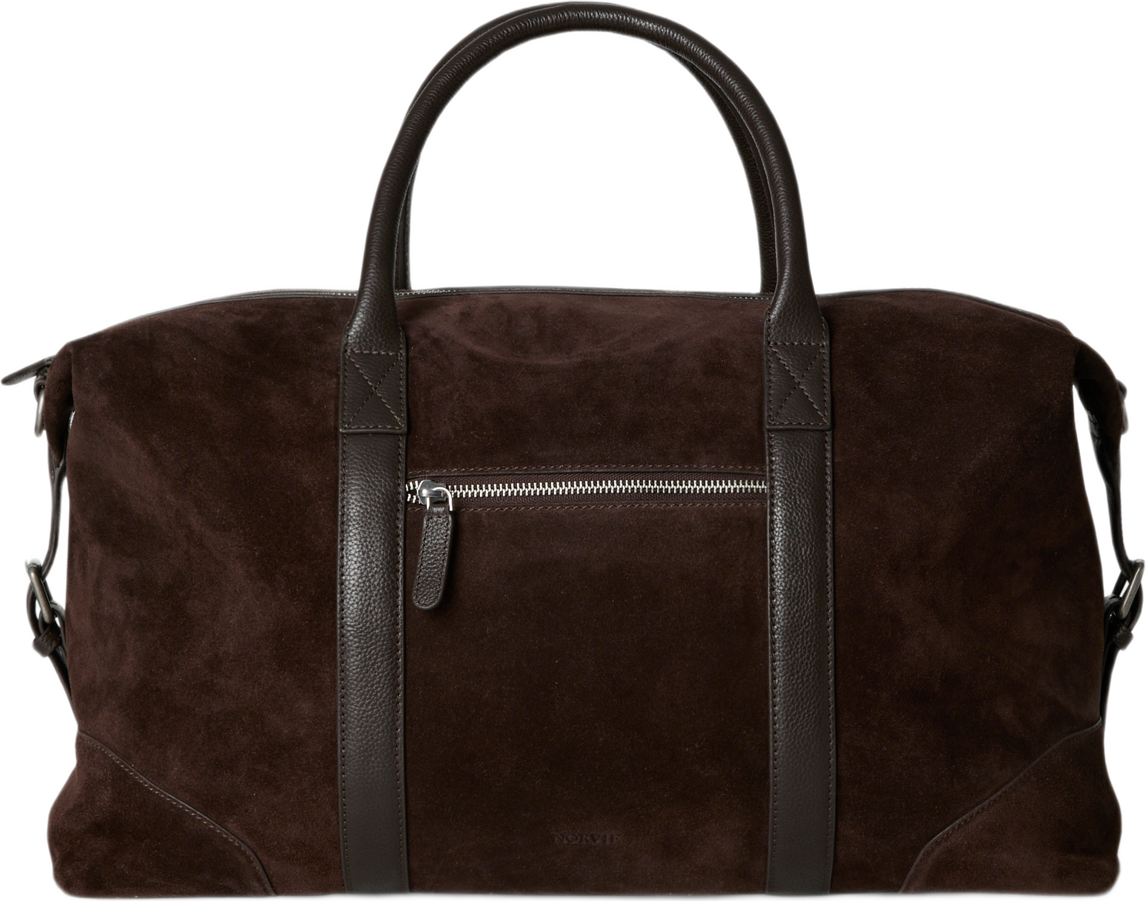 Weekend bag i mocka RICKE, från NORVIE, i färgen Dark Brown. Klicka för att öppna bilden i stort format