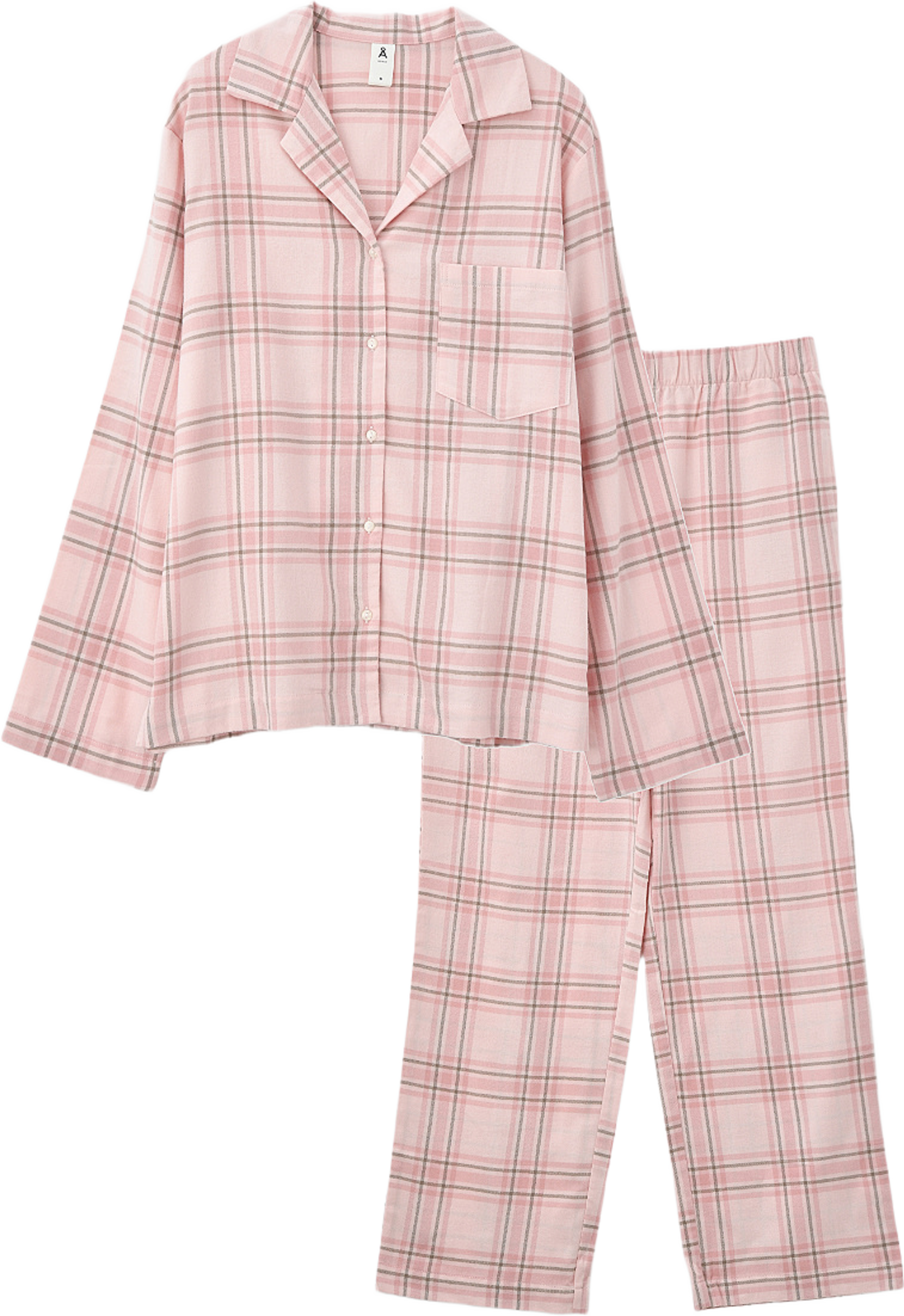 Rutig flanellpyjamas PENNYLANE, från Å WOMAN, i färgen Dark Pink. Klicka för att öppna bilden i stort format
