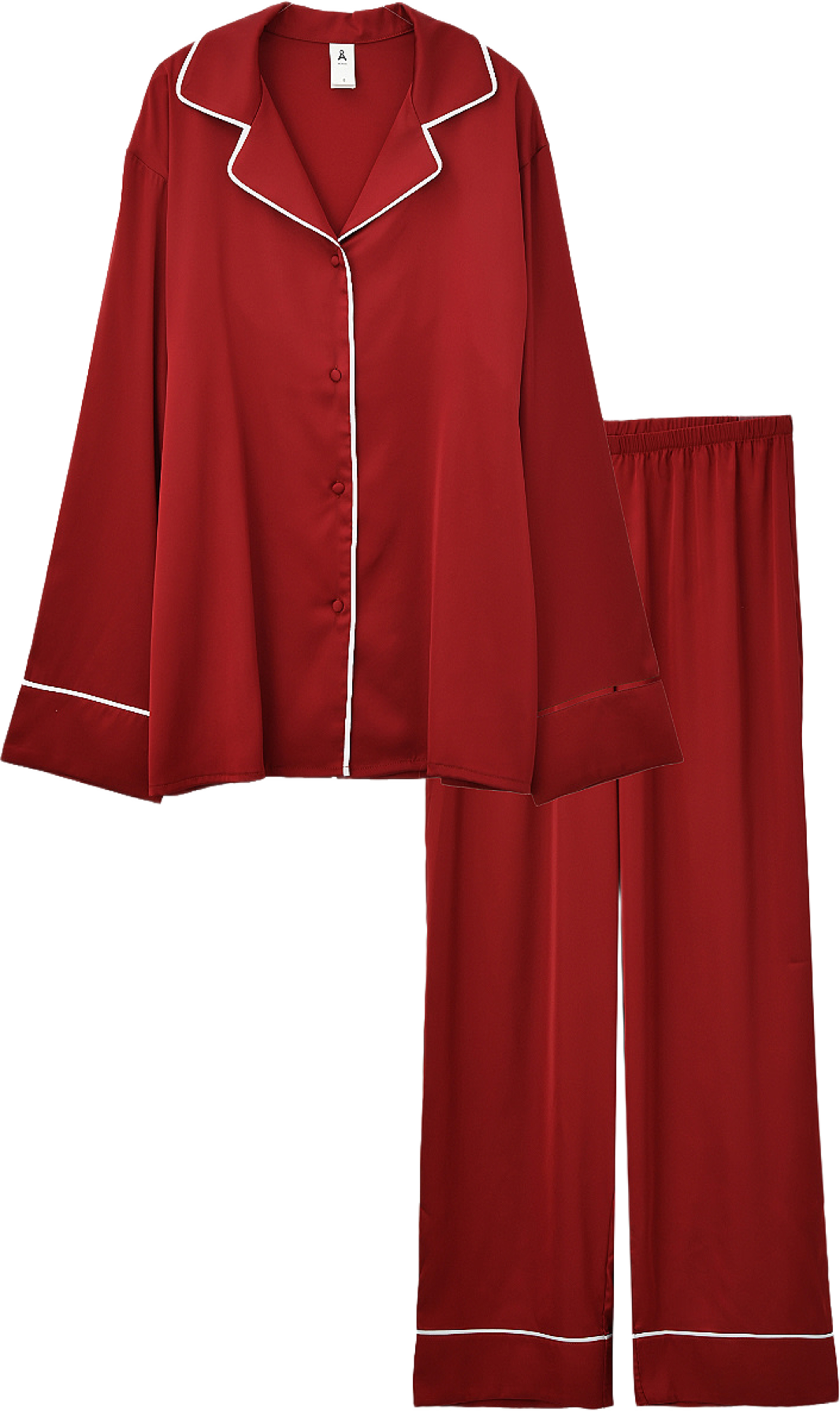 Långärmad pyjamas VIVIENNE, från Å WOMAN, i färgen Red. Klicka för att öppna bilden i stort format
