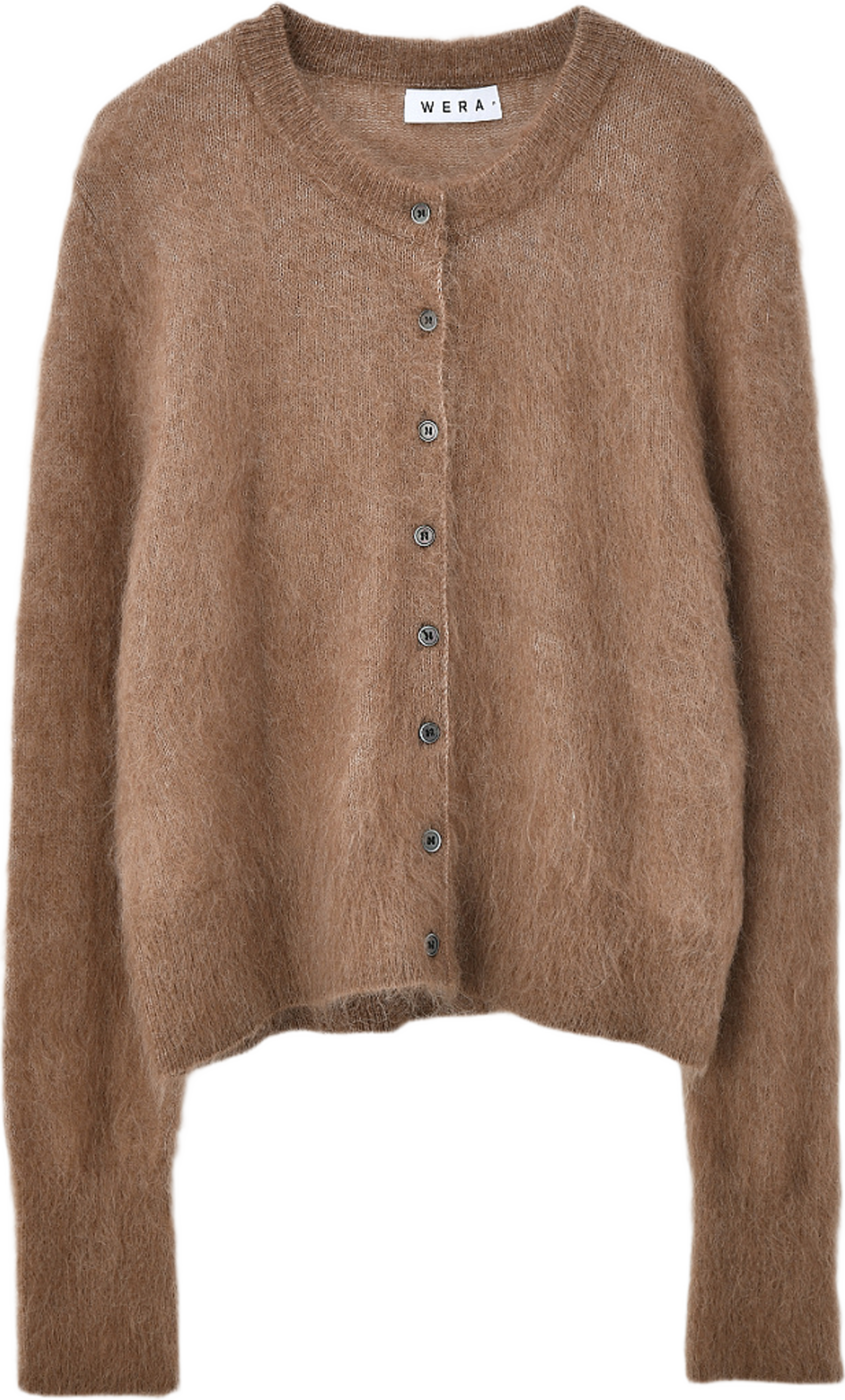 Cardigan i ull och mohair PENELOPE, från Wera, i färgen Mole. Klicka för att öppna bilden i stort format
