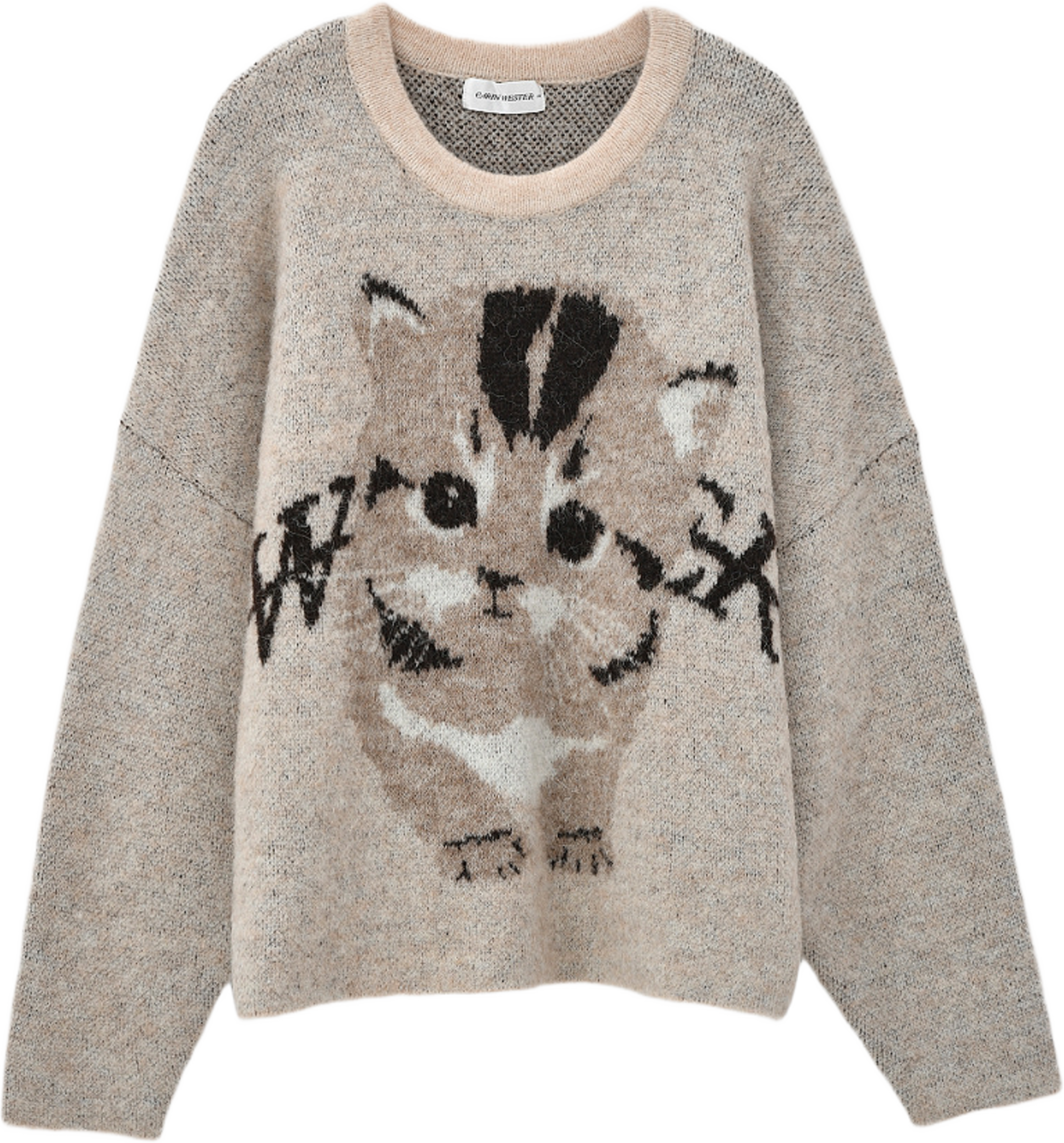 Stickad tröja EVY, från Carin Wester, i färgen Cat monogram. Klicka för att öppna bilden i stort format